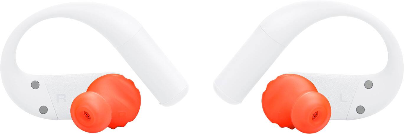 Alt View 14. JBL - Endurance Peak 4 - TRUE Wireless Bluetooth Noise Cancelling Sport In-Ear Earbuds - 2027 - White / Orange.