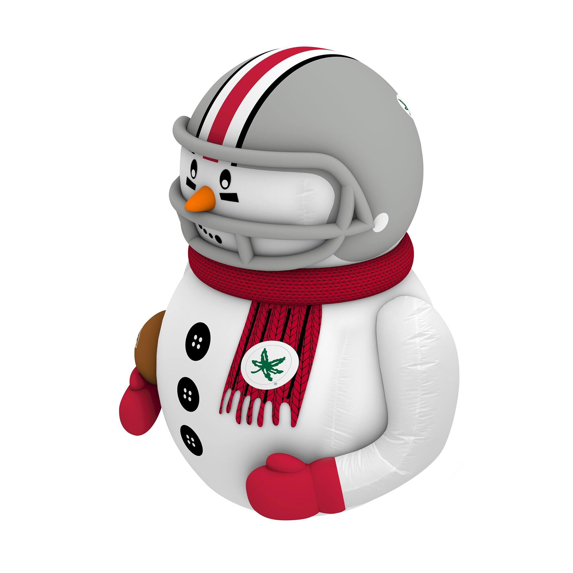 Alt View 1. Sporticulture - Ohio State Buckeyes 7' Inflatable Snowman Player - Gray.