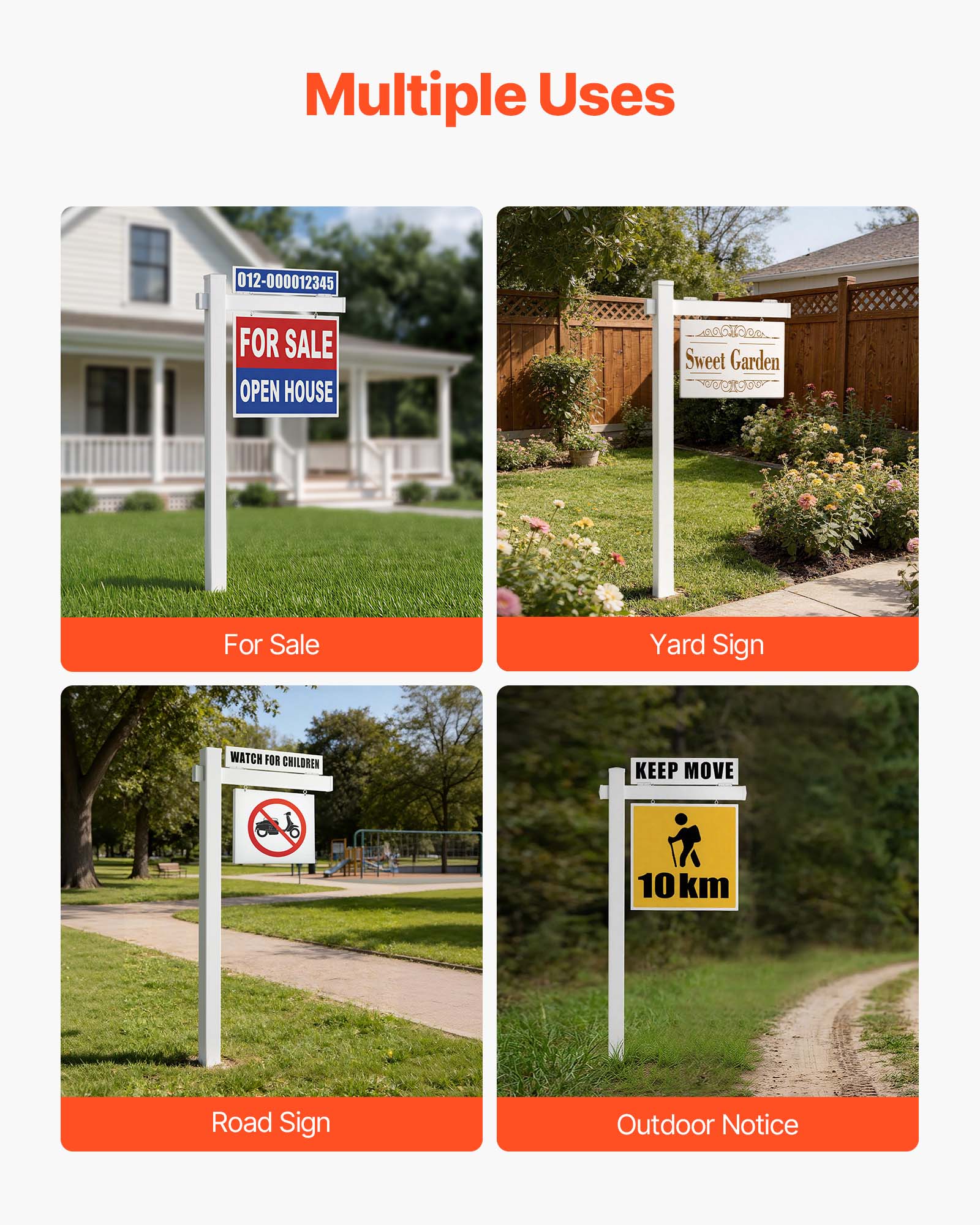 Multiple Uses

012-000012345

FOR SALE
OPEN HOUSE

Sweet Garden

WATCH FOR CHILDREN

KEEP MOVE
10 km

For Sale
Yard Sign
Road Sign
Outdoor Notice