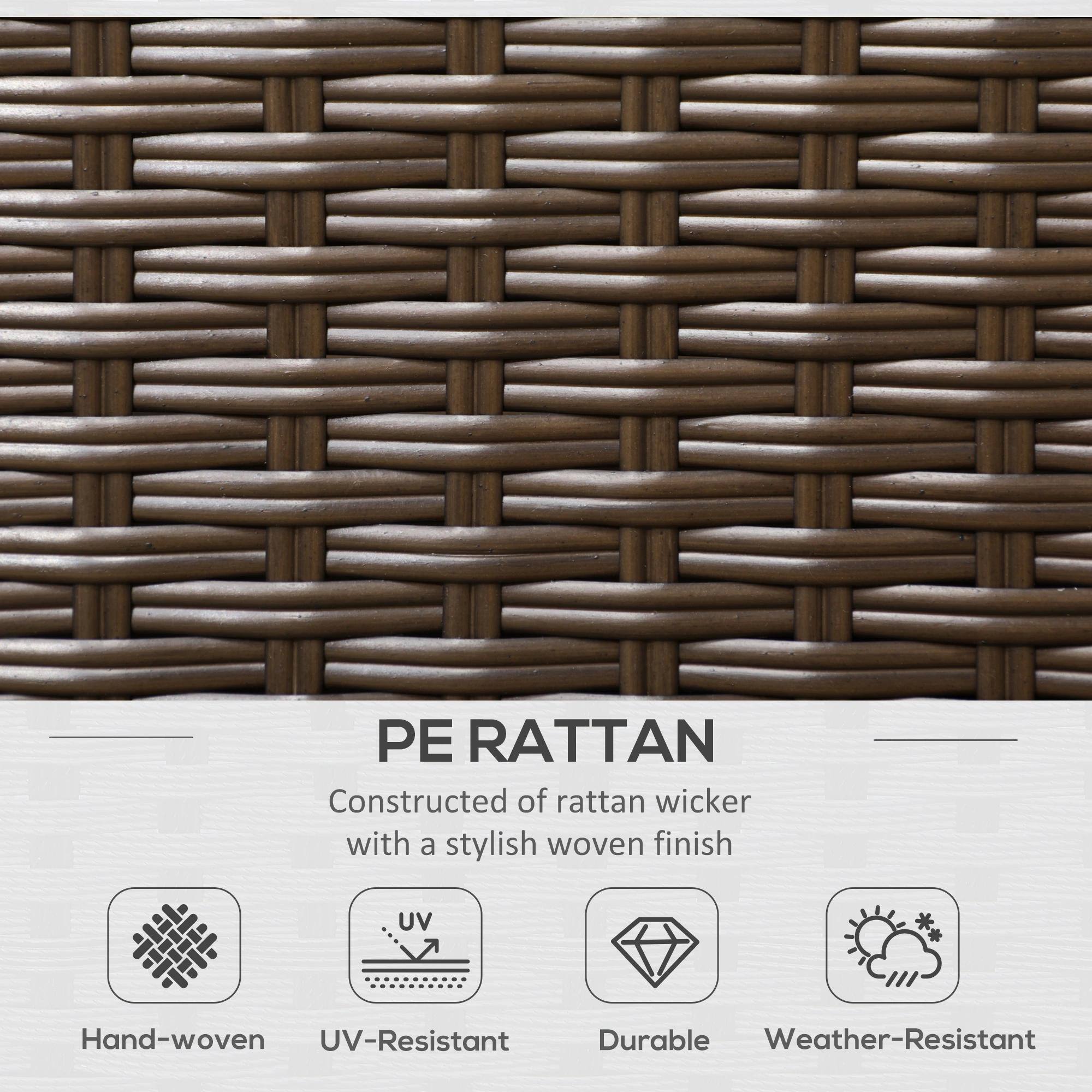 PE RATTAN
Constructed of rattan wicker with a stylish woven finish
Hand-woven
UV-Resistant
Durable
Weather-Resistant