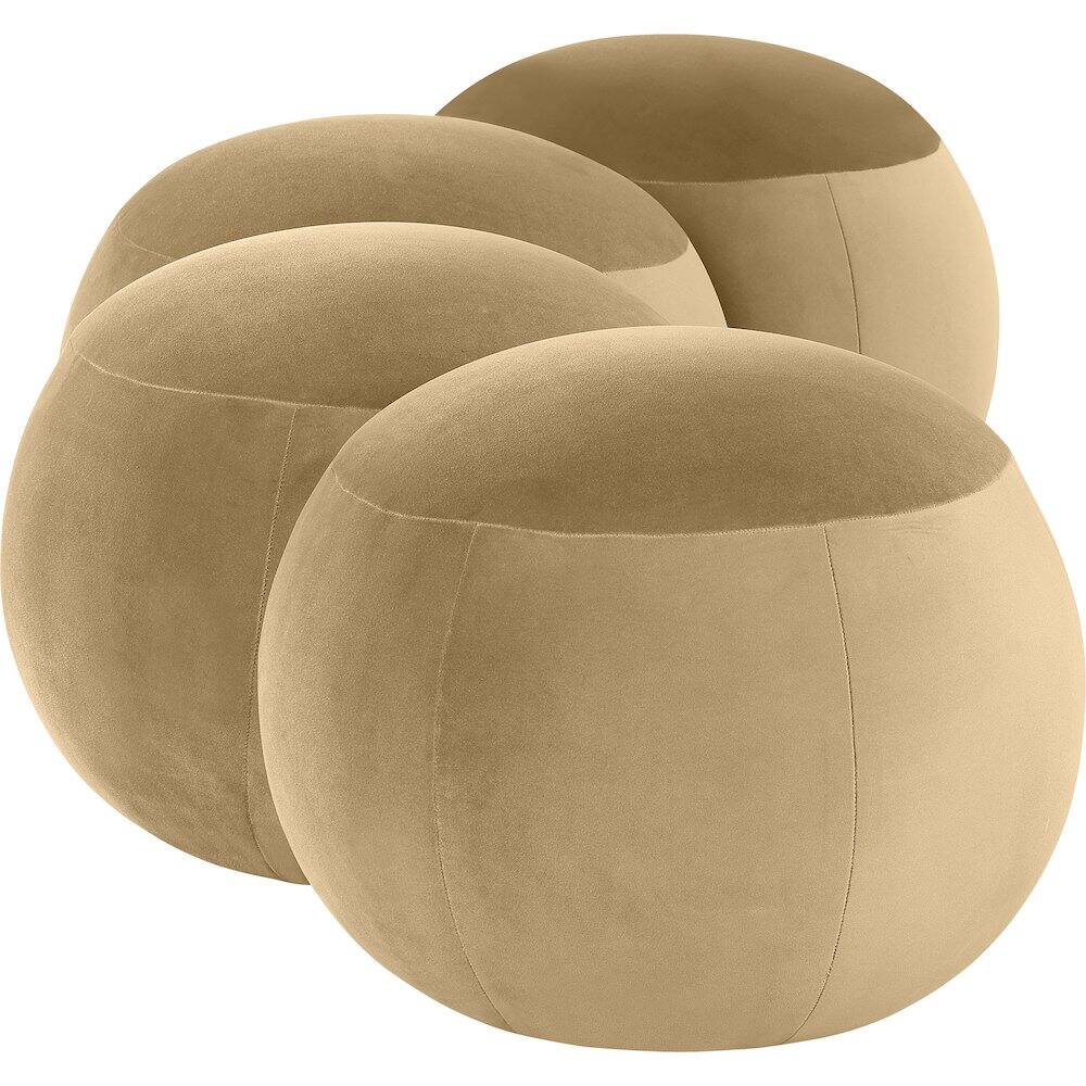 Alt View 4. Meridian Furniture - Apollo Camel Velvet Bench - Beige.