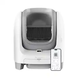 PET MARVEL - C1 Large Open Top Smart WiFi Self-Cleaning Litter Box - White