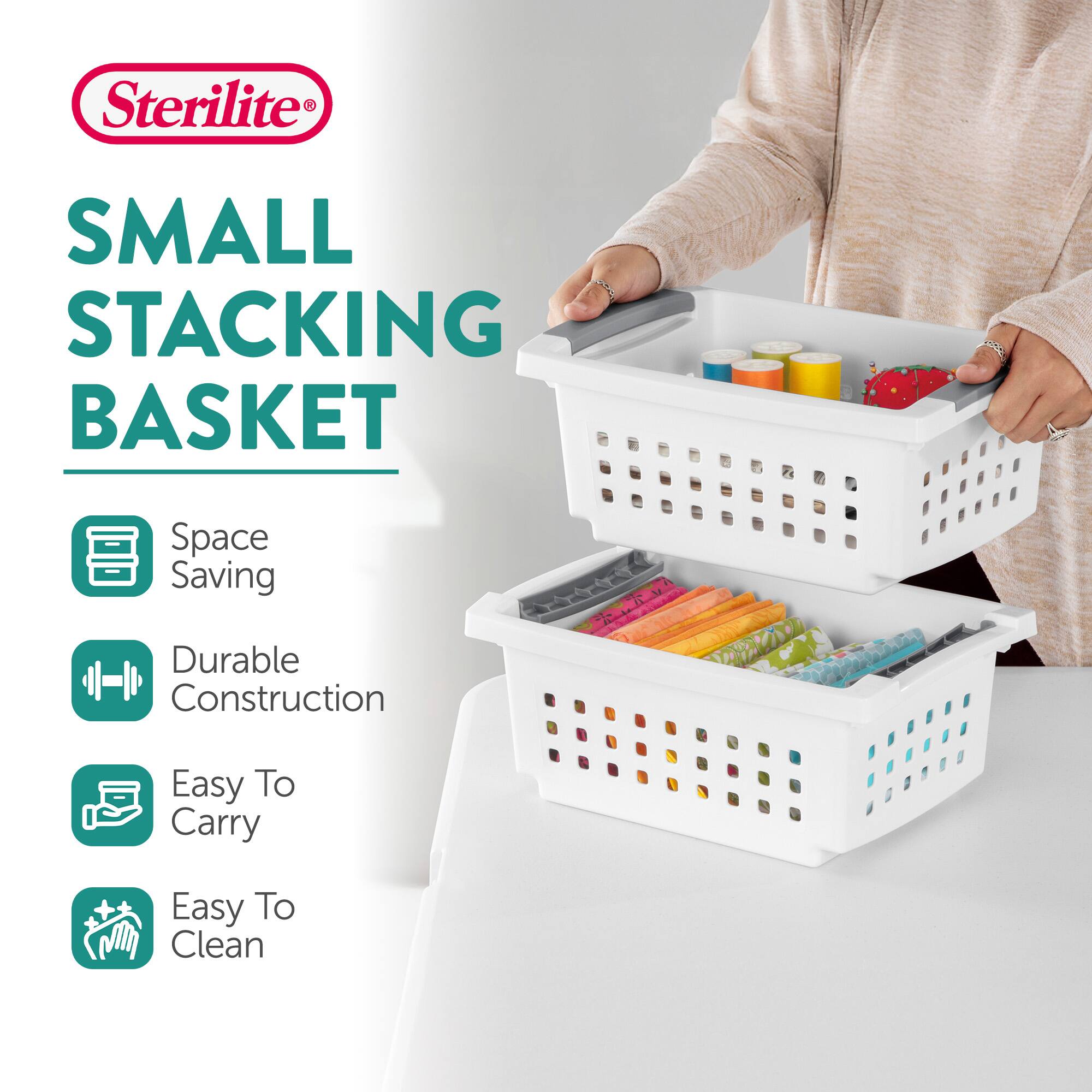 Sterilite® SMALL STACKING BASKET  
Space Saving  
Durable Construction  
Easy To Carry  
Easy To Clean