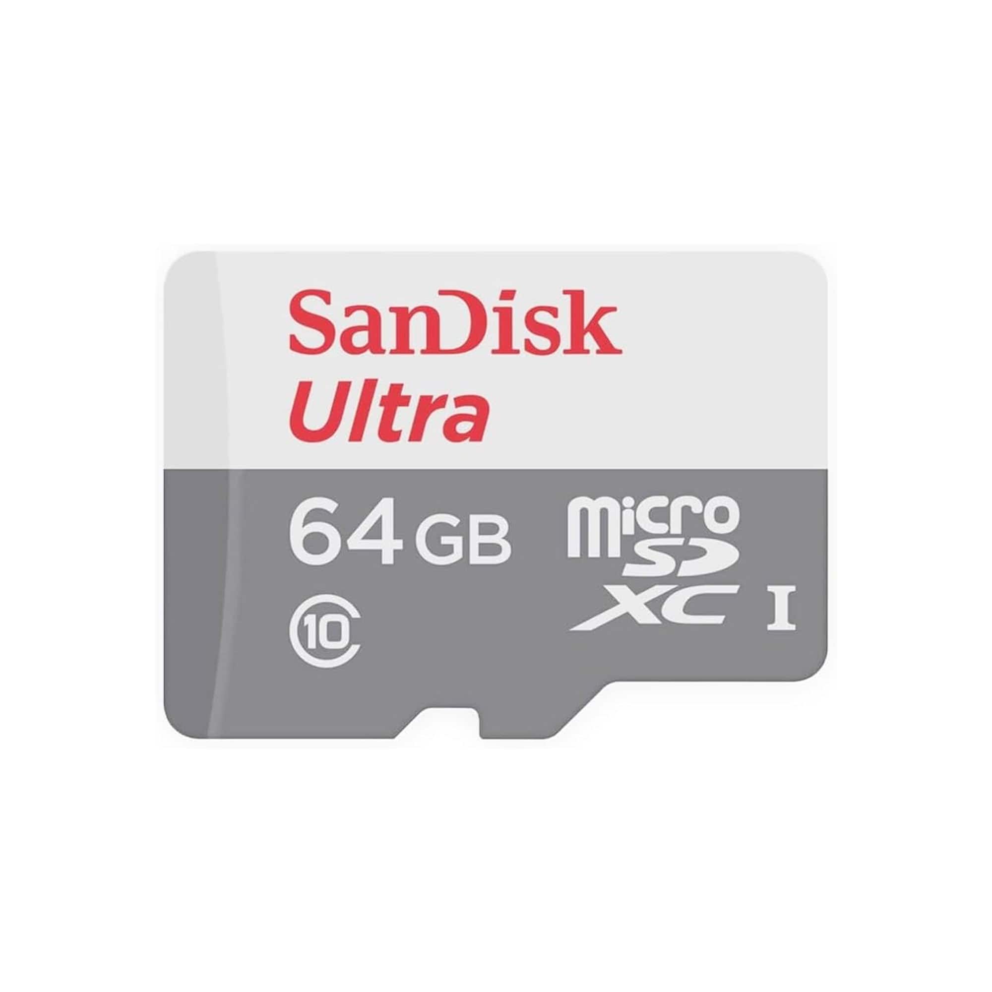SANDISK - Ultra 64GB microSDXC Memory Card UHS-1 Upto 100 MB/s Class 10 Full HD Video with SD Adapter
