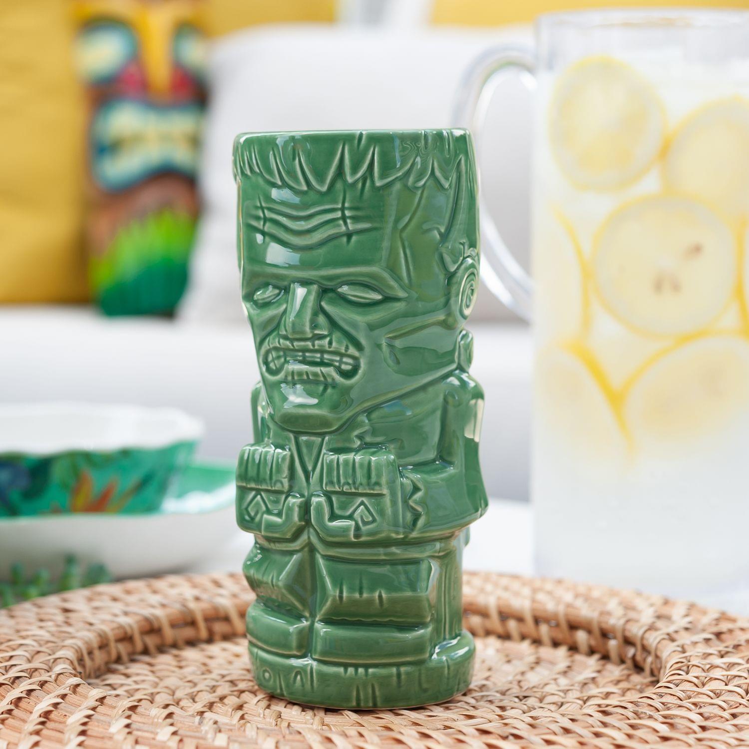 Alt View 4. ThinkGeek - Geeki Tikis Monsters Frankenstein Ceramic Mug | Holds 18 Ounces - Green.