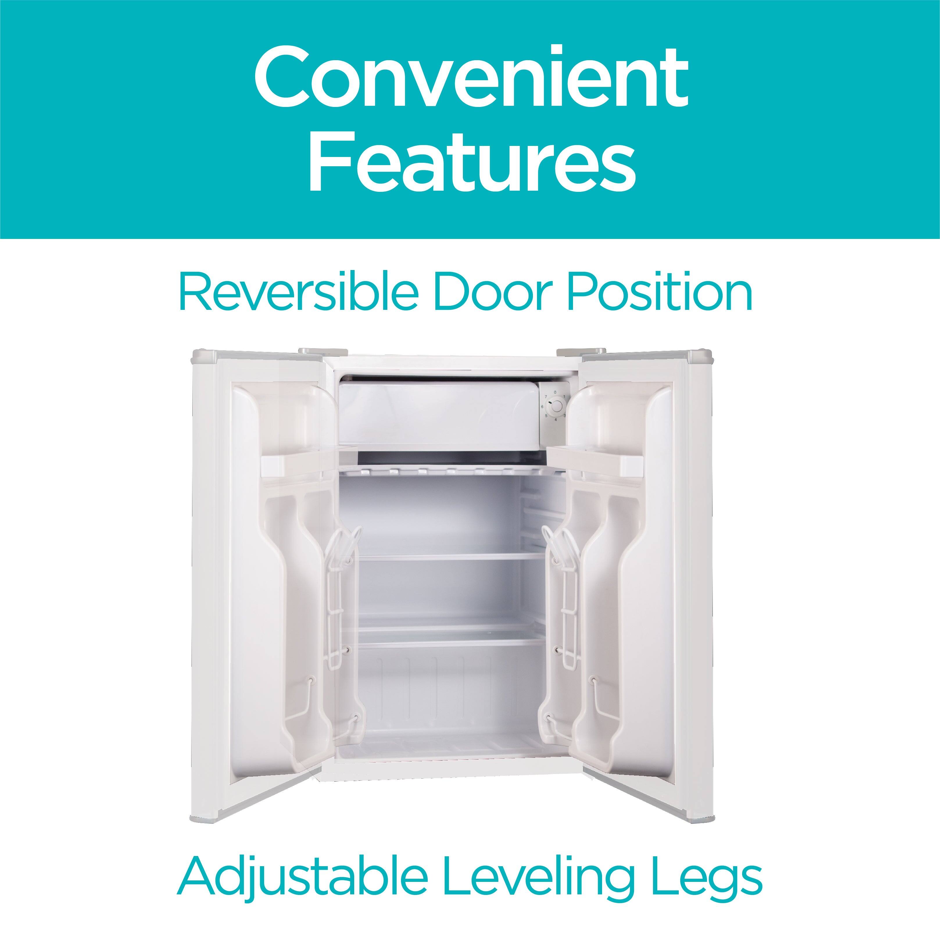 Convenient Features:
- Reversible Door Position
- Adjustable Leveling Legs