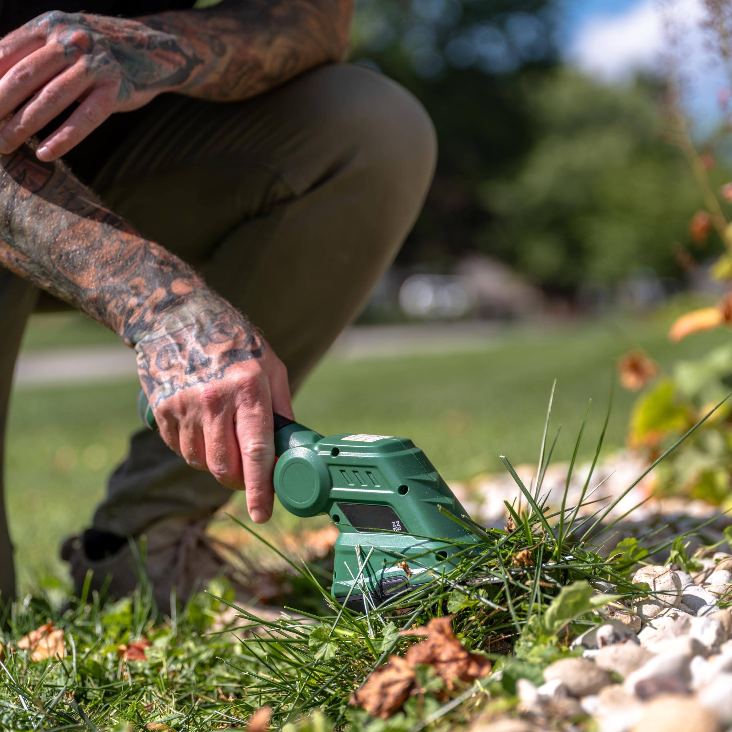 Alt View 1. JETRANSPORT - Outdoor Power Tools Lss10272ps 7.5-volt Lithium-ion Cordless Grass Shear/shrub Trimmer With Wheeled Extension - 7.2-Volt Shrub Shear.