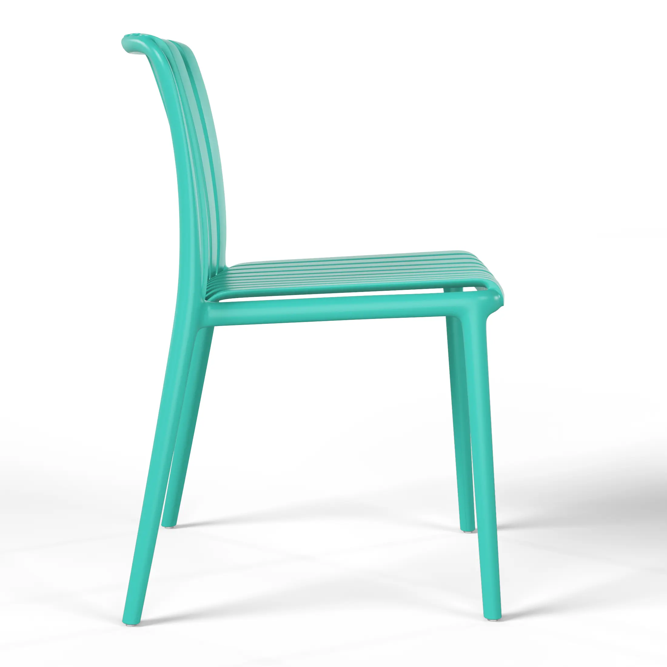 Alt View 1. WestinTrends - WestinTrends Playa 3-Piece Outdoor Metal Dining Table Set And Stackable Resin Patio Chairs - Turquoise.