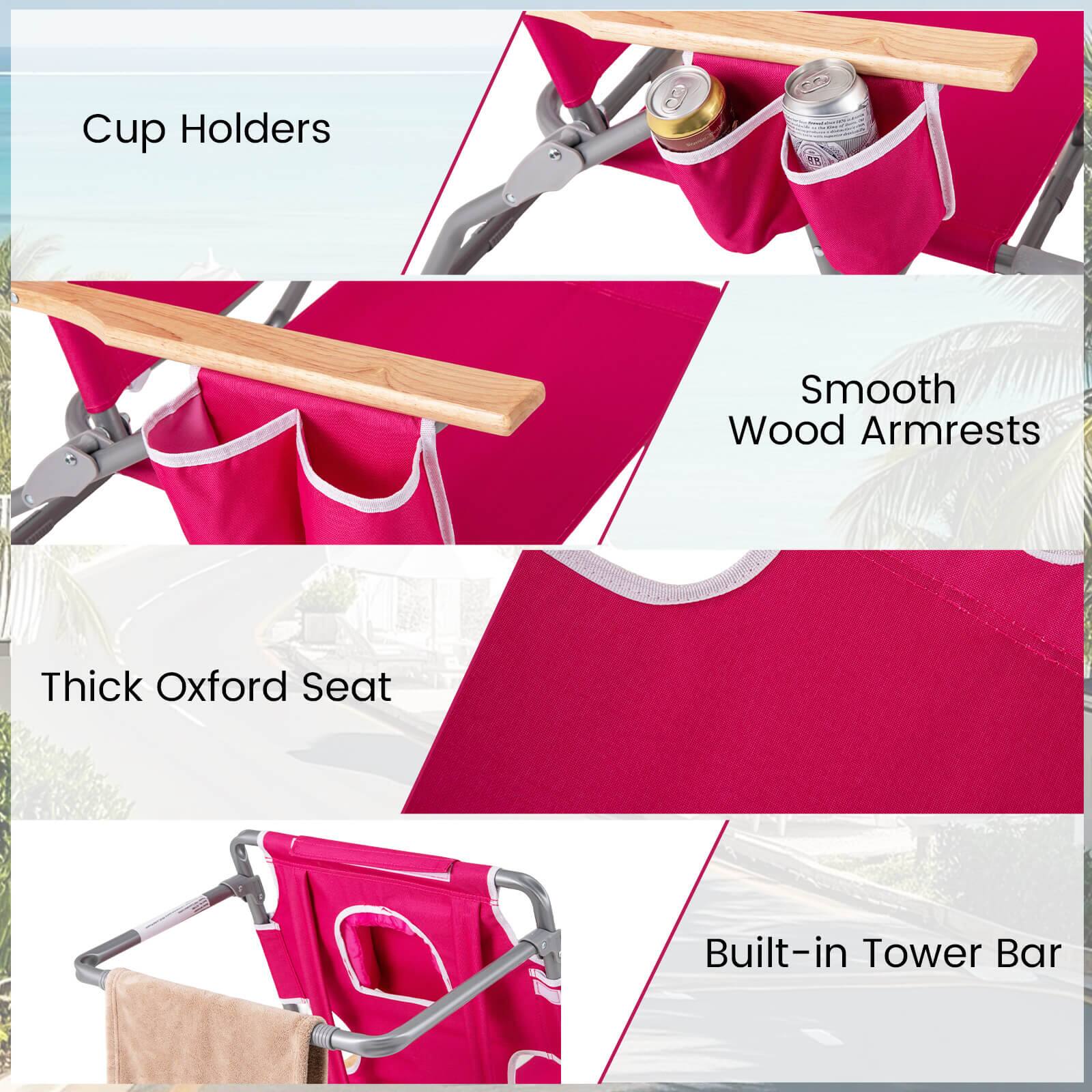 - Cup Holders
- Smooth Wood Armrests
- Thick Oxford Seat
- Built-in Tower Bar