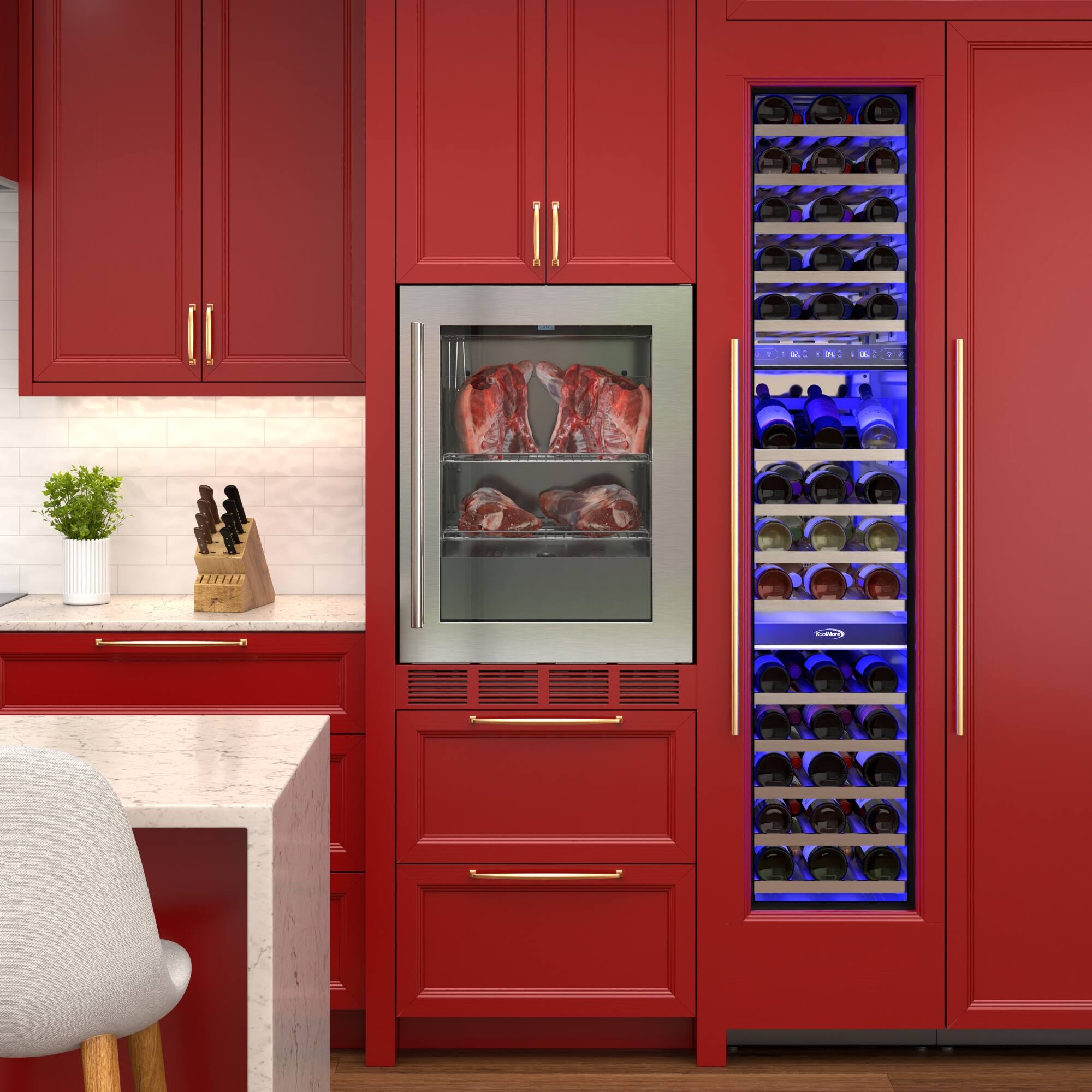 Alt View 1. Koolmore - Reserve 24 in. Commercial and Residential Undercounter Dry Aging Refrigerator in Stainless Steel (KM-DAR-34SS) - Stainless-Steel.