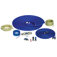 Front. Stinger - Select 4-Gauge Mini-ANL Amp Installation Kit - Blue.