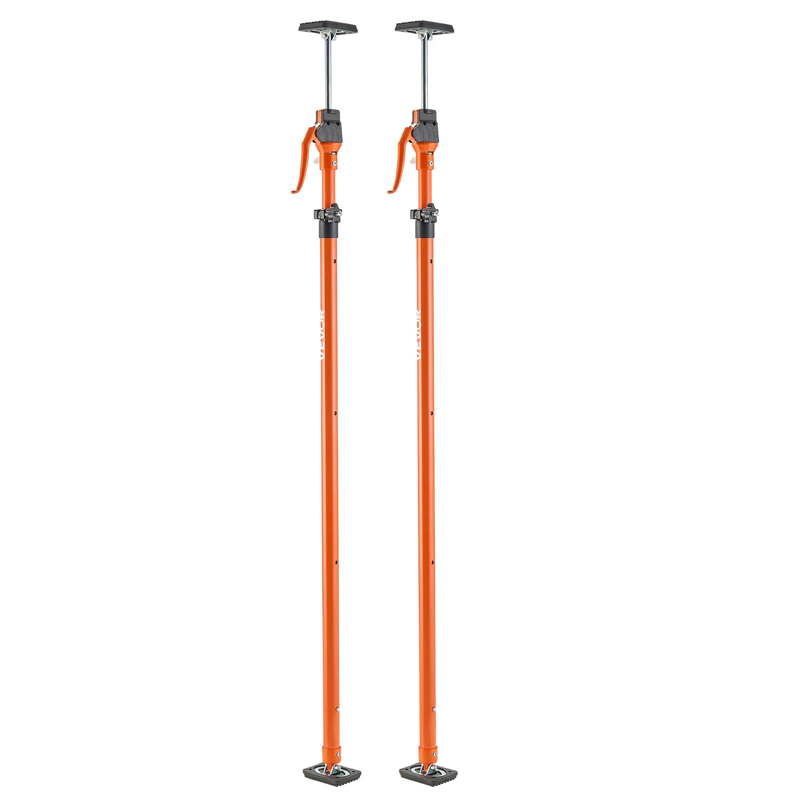 Alt View 5. VEVOR - Cabinet Jack Support Pole, 2-Pack, 49.2-114.6 Inch Steel Telescopic Quick Support Rod, Adjustable 3rd Hand System - Black;Orange.
