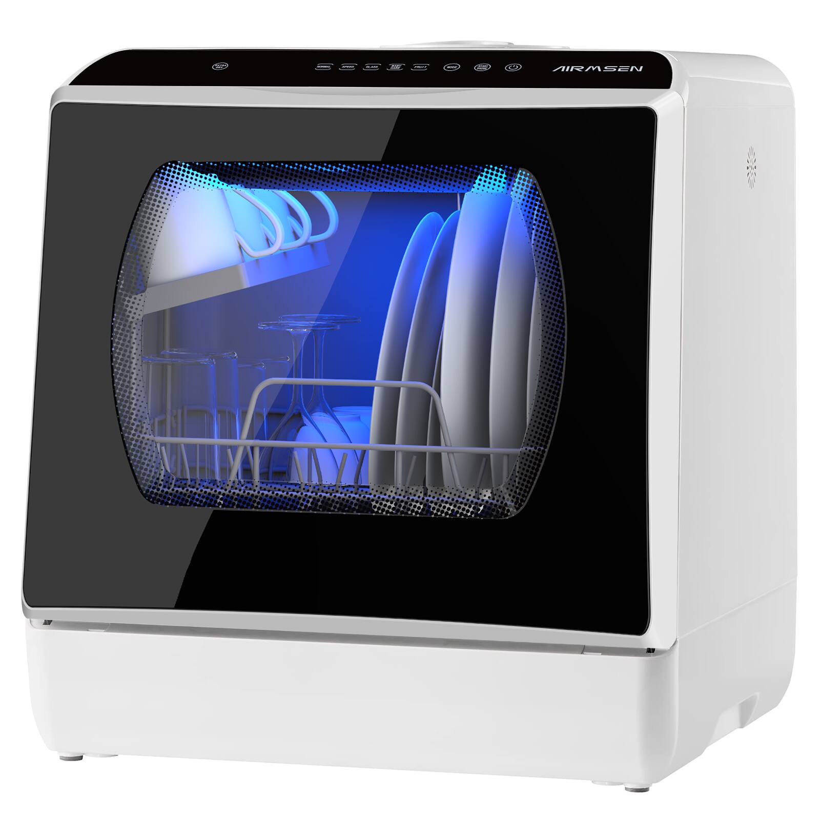 AIRMSEN - Portable Countertop Dishwasher with 5L Built-in Tank & Air Dry, 5 Wash Programs - Black price history on PriceWatchPro