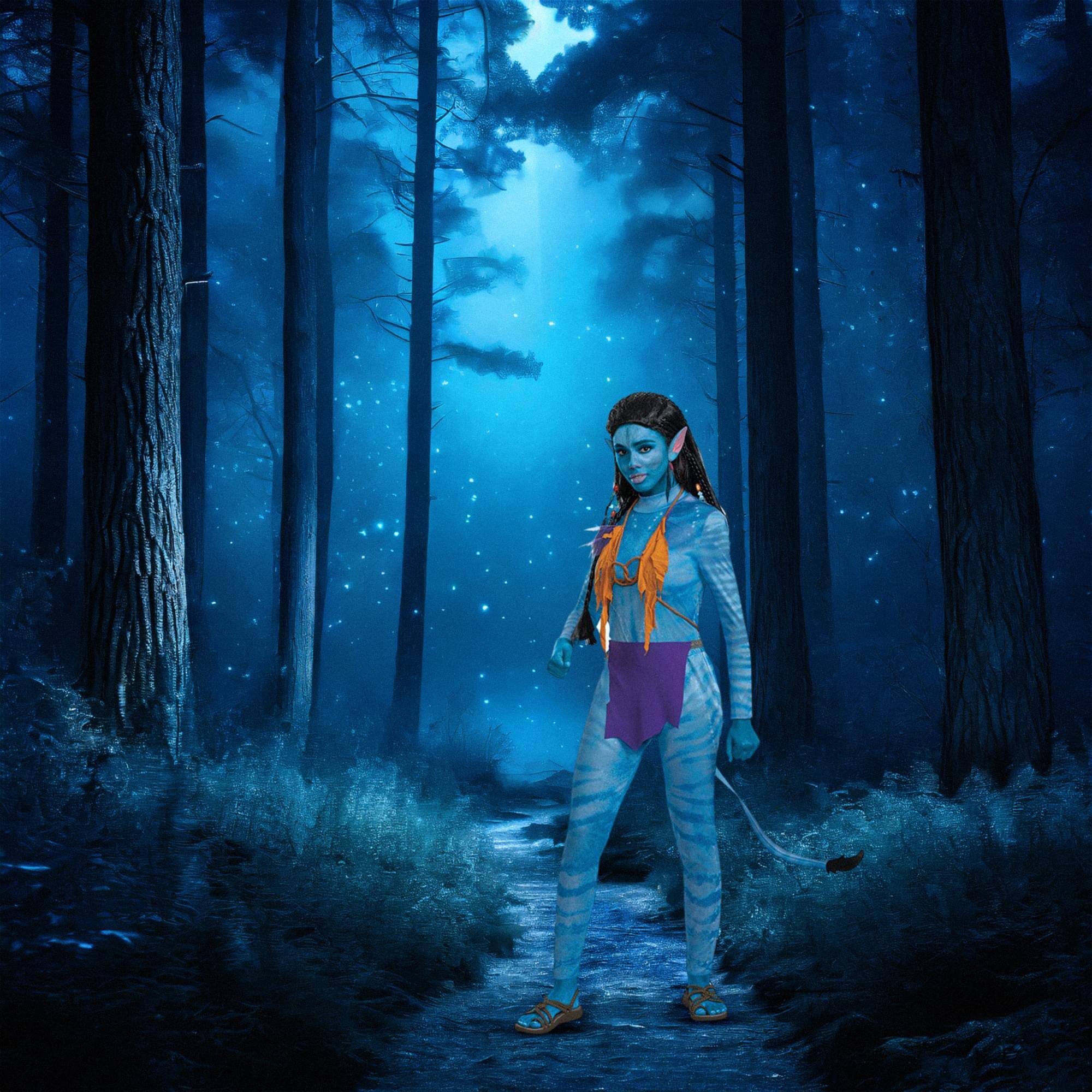 Alt View 2. Disguise - Avatar 2 Neytiri Reef Look Classic Adult Costume | Medium (8-10) - Blue.