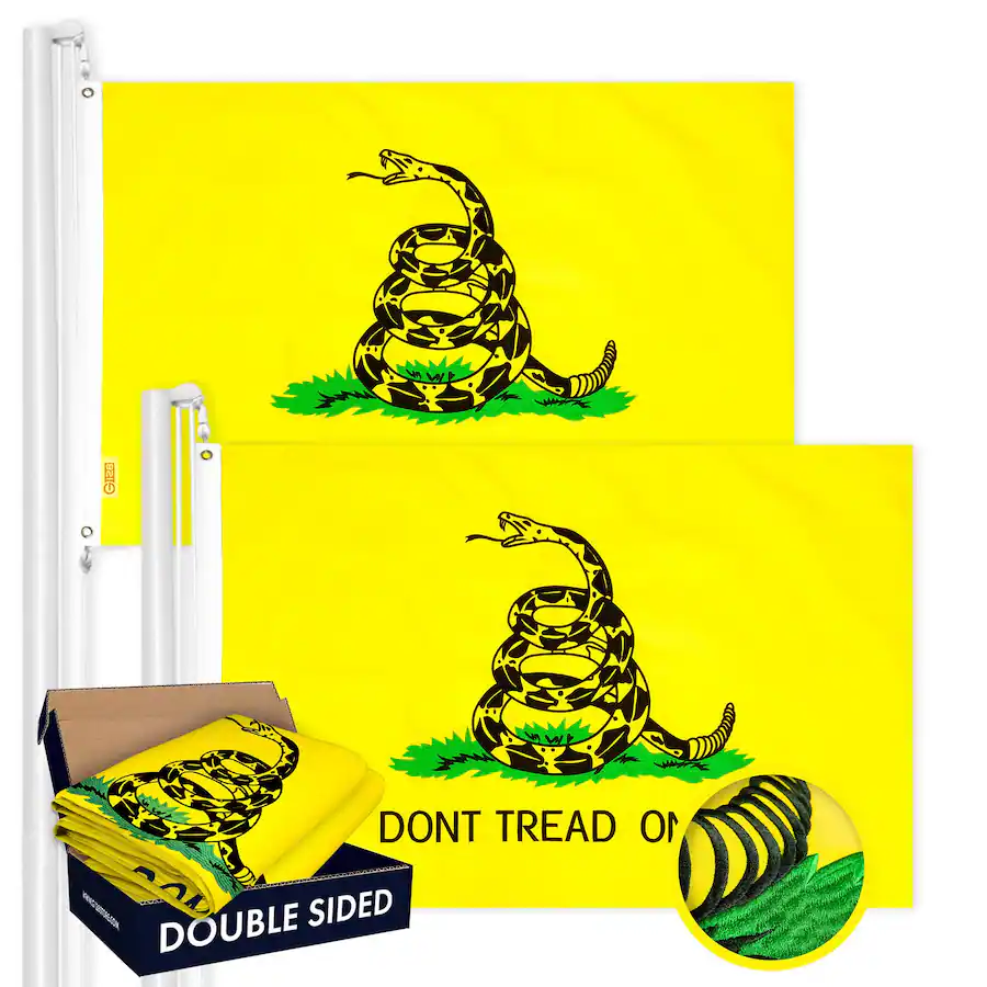 G128 Gadsden Don't Tread On Me Flag 3x5 ft 2 Pack Double Sided ...