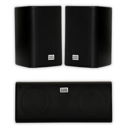 Acoustic Audio by Goldwood - AA351B and AA35CB Indoor Speakers Home Theater 3 Speaker Set - Black