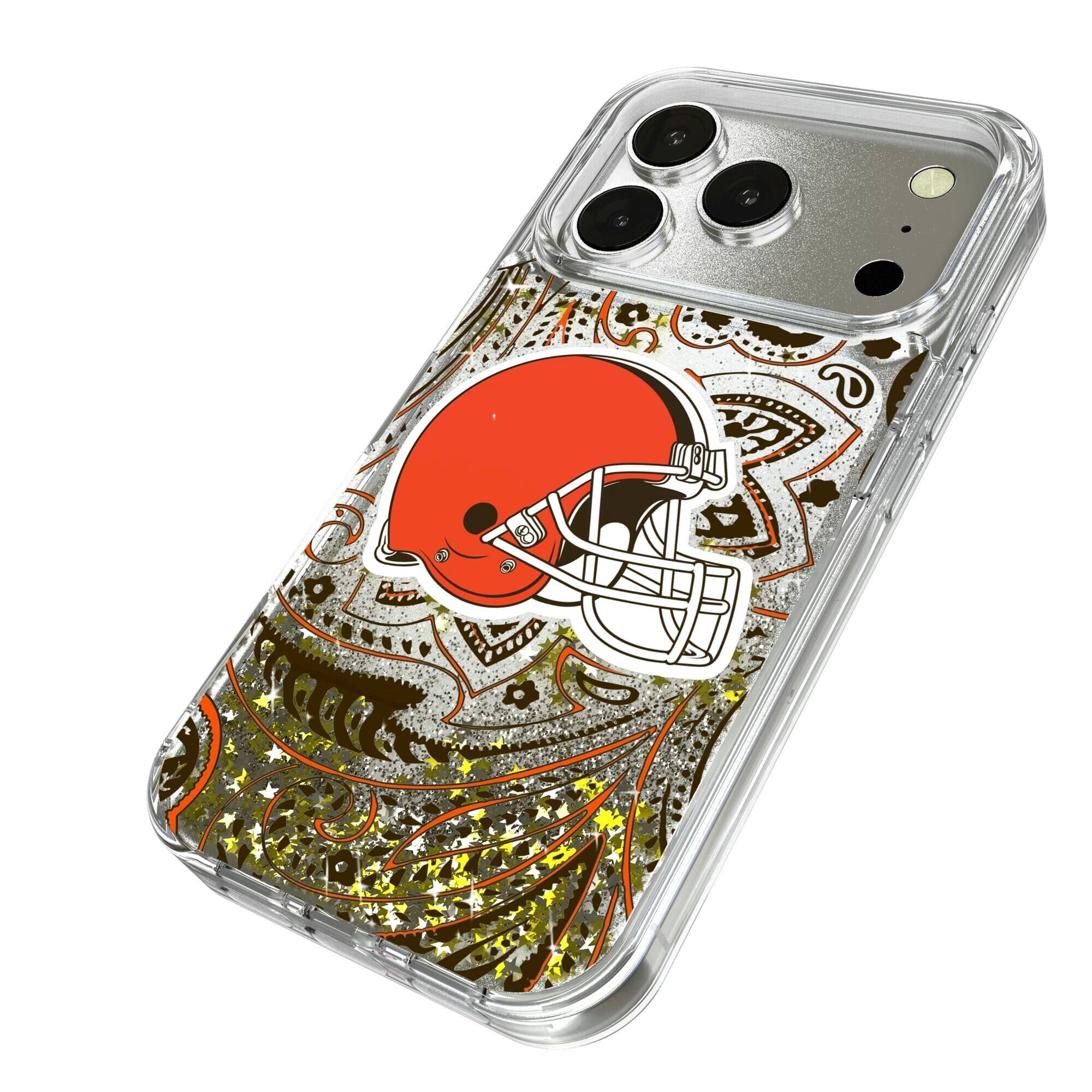 Alt View 1. Keyscaper - Cleveland Browns iPhone Paisley Design Glitter Case - 15 - Multicolor.
