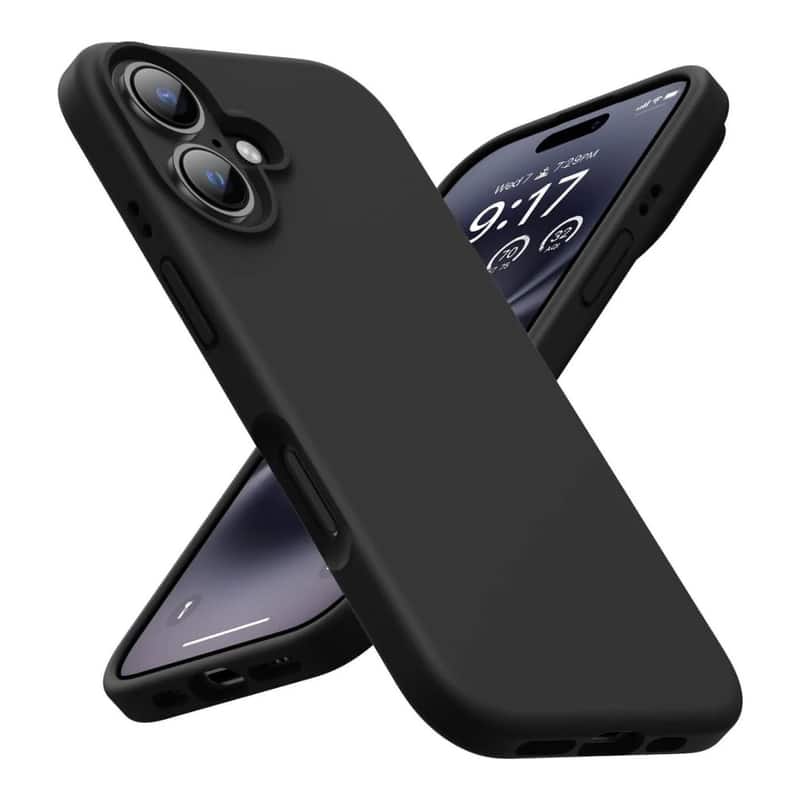 Entronix - Soft-Touch Liquid Silicone Case for iPhone 17 - Ultimate Protection and Style - Black