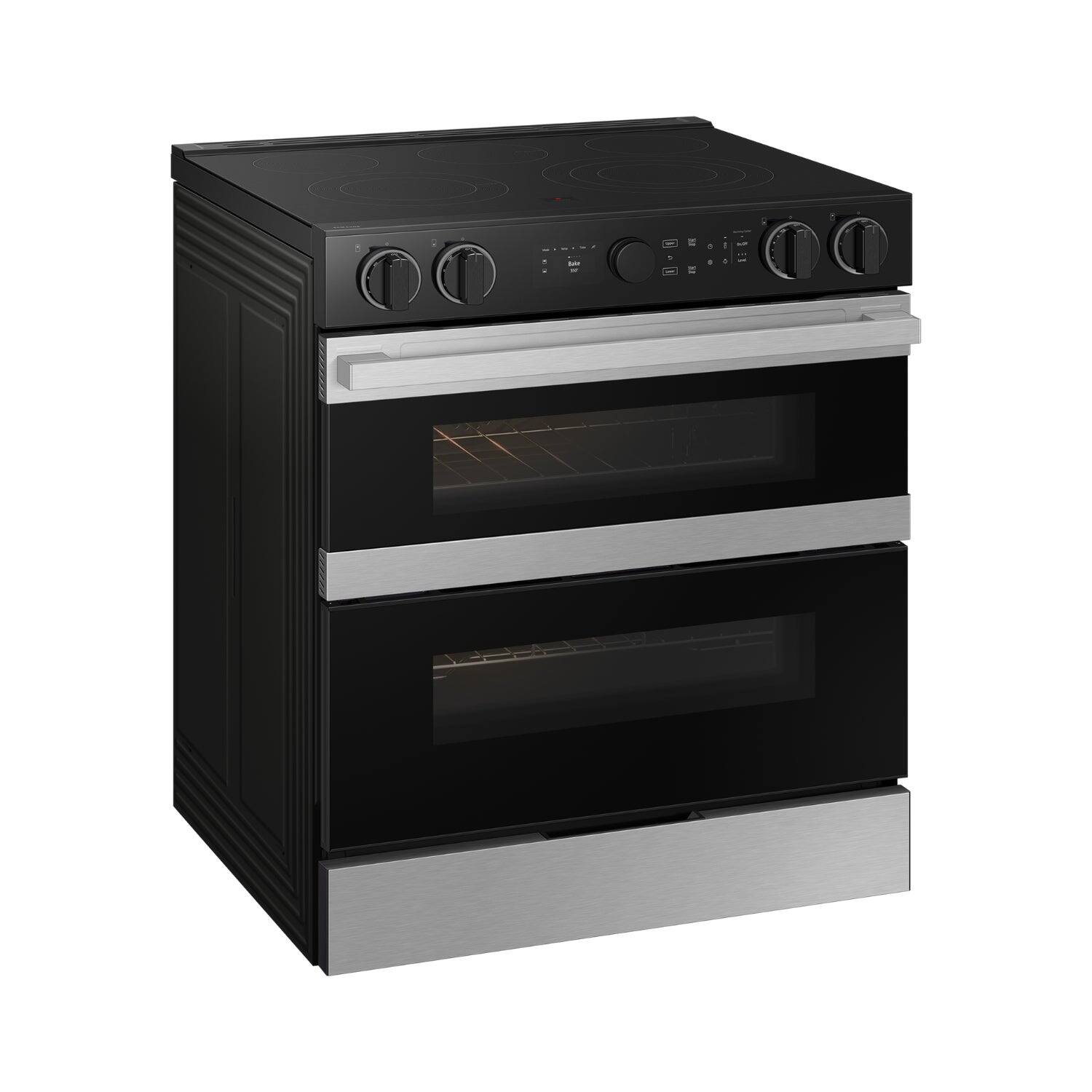 Alt View 23. Samsung - Bespoke 6.3 Cu. Ft. Slide-In Electric Convection Range with Flex Duo Convertible Double Oven Technology - Stainless Steel.