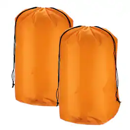 Unique Bargains - Stuff Sack, Portable Waterproof Ultralight Drawstring Dry Bag w/ Toggle, 14x27in, 2pcs for Backpacking/Camping/Traveling - Orange