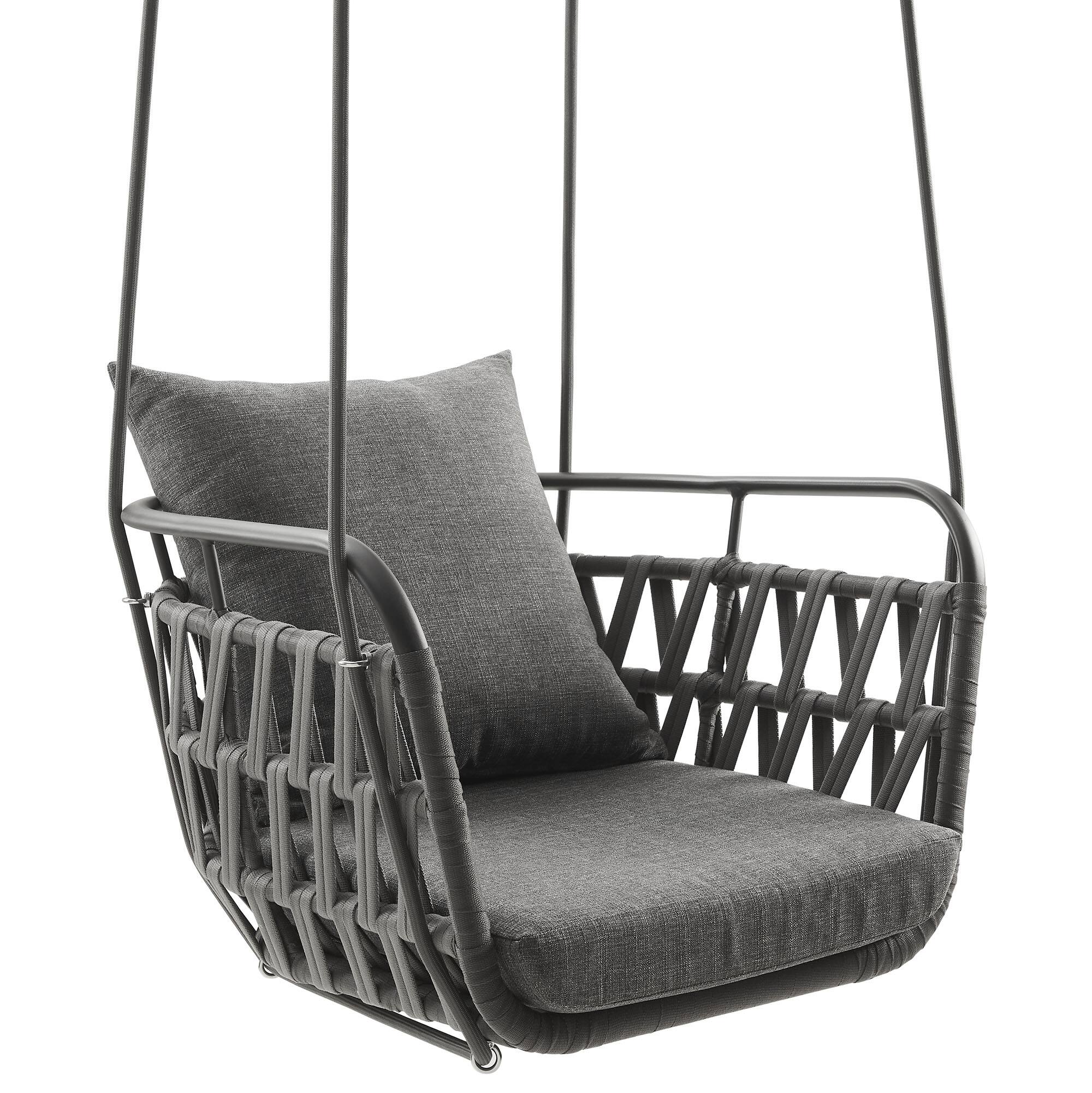 Left. Modway - Kaliah Outdoor Patio Aluminum Swing Chair by Modway - Charcoal Charcoal.