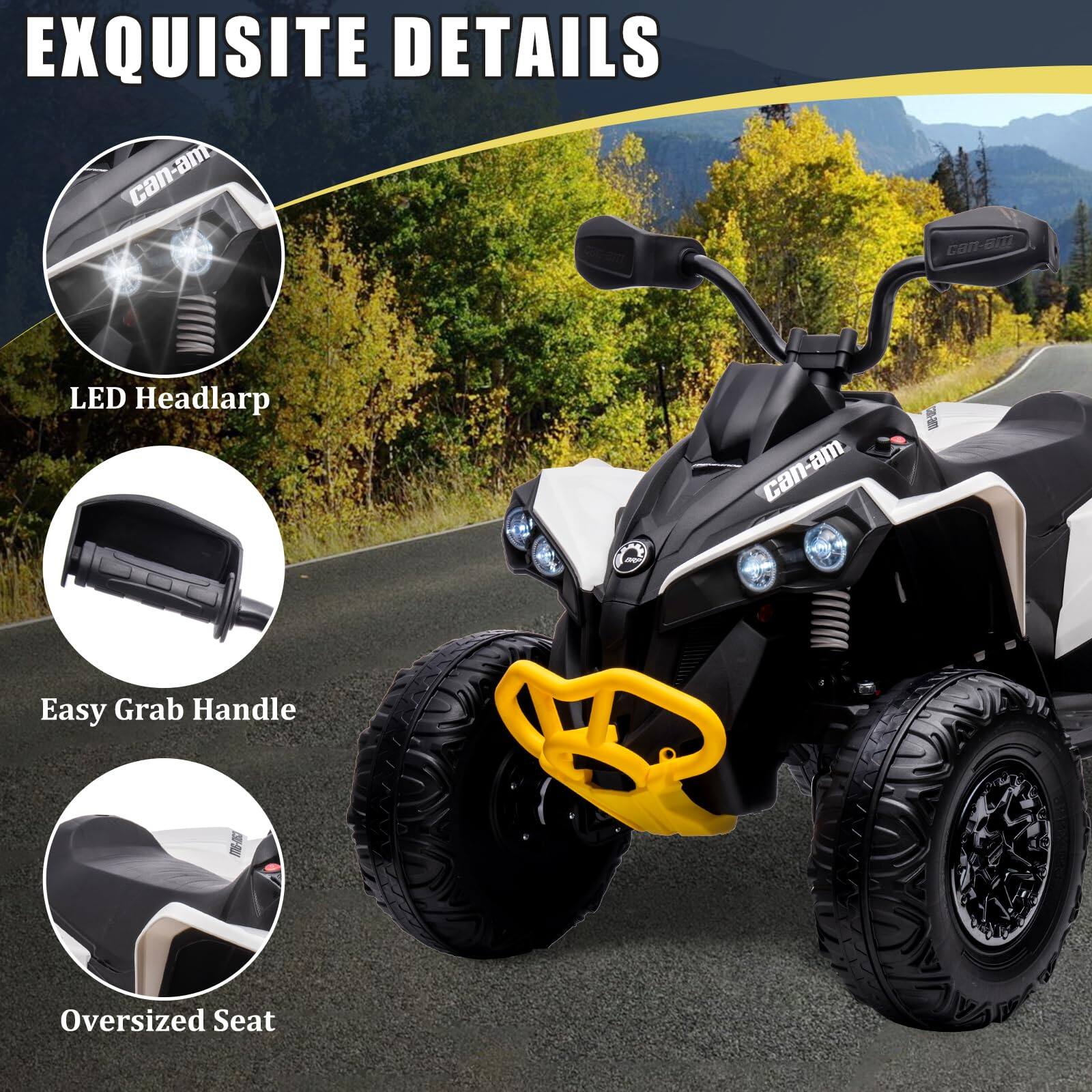 EXQUISITE DETAILS

- LED Headlamp
- Easy Grab Handle
- Oversized Seat