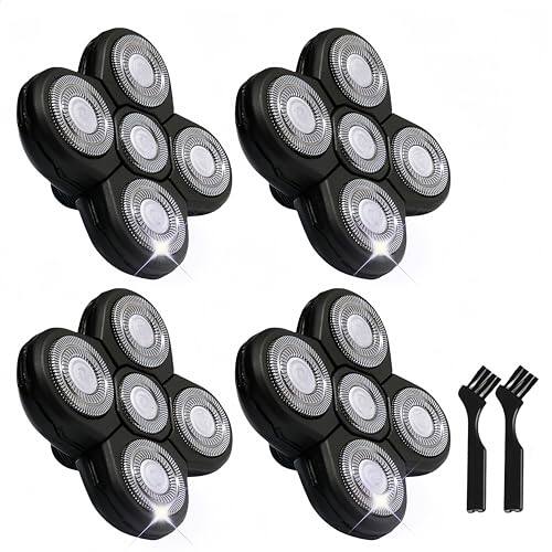Front. Vulpecula Spade - 4PCS Shaver Replacement Blades for Head Shaver, 5 Blades Shaver Heads for Bald Men, Head and Face Electric Razor Shaver.