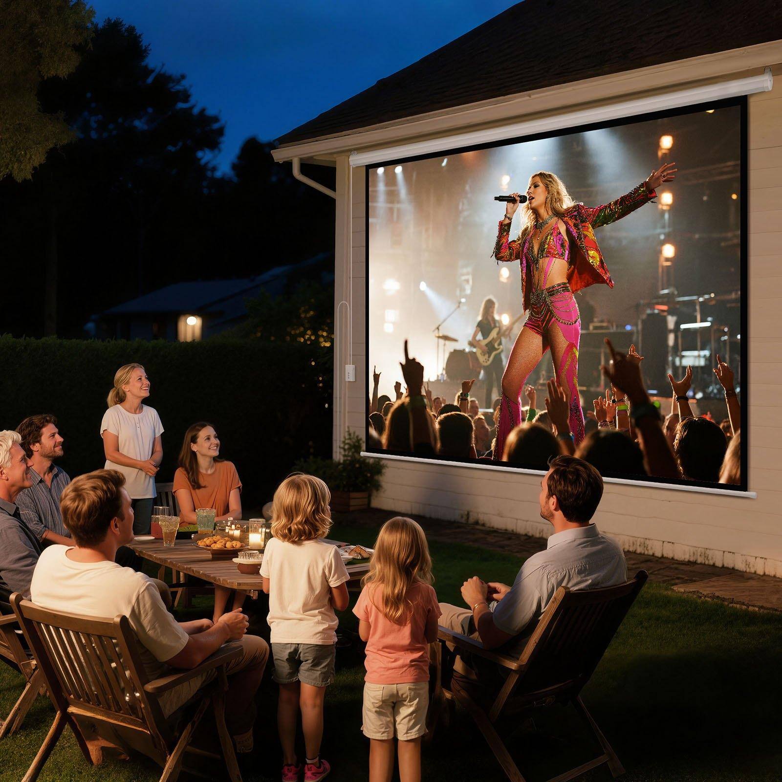 Alt View 1. Glintex - 120" Motorized Projector Screen 4:3 1080P HD Electric Wall Mount Remote Control.