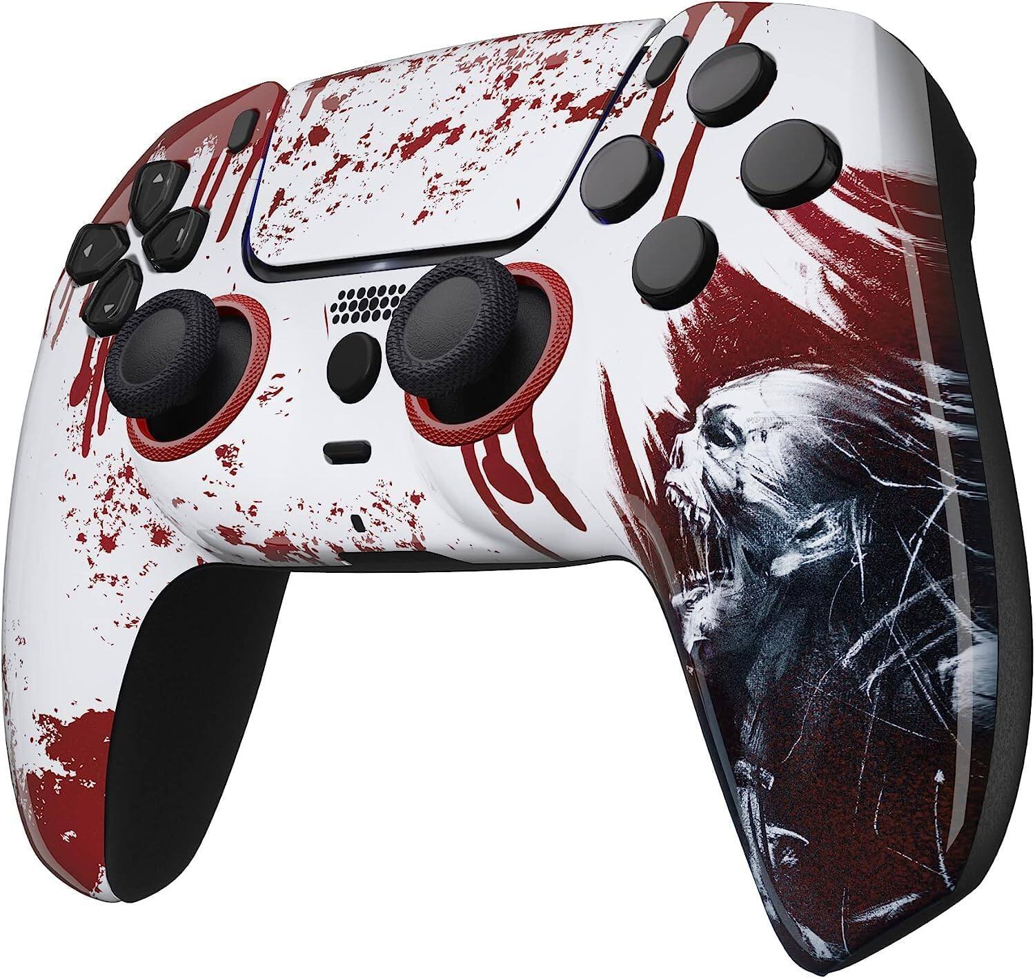 Angle. Custom Controllerzz - Custom Wireless Controller for PS5 - Bloody Zombie.