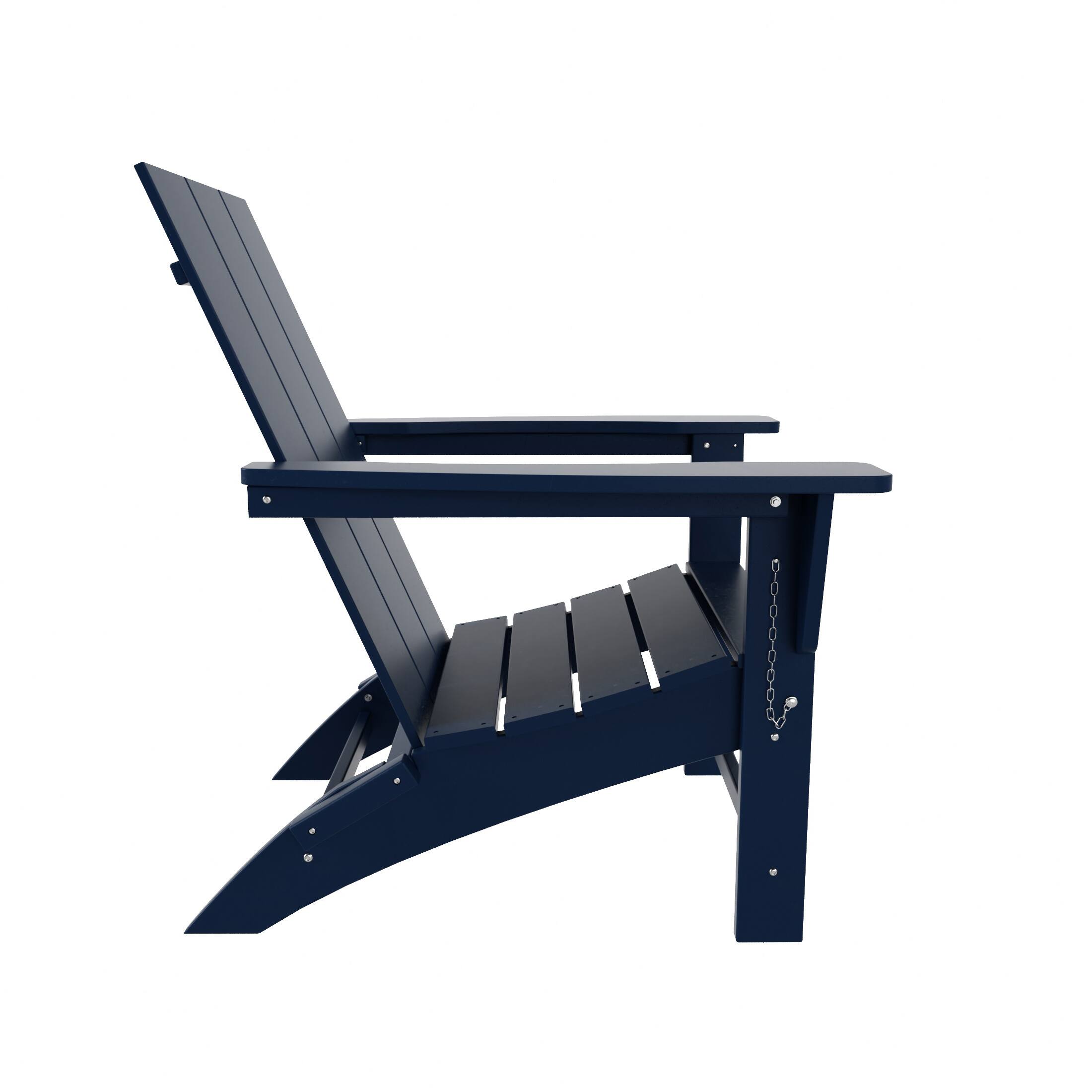 Back. WestinTrends - WestinTrends Ashore Outdoor HDPE Modern Folding Adirondack Chair - Navy Blue.