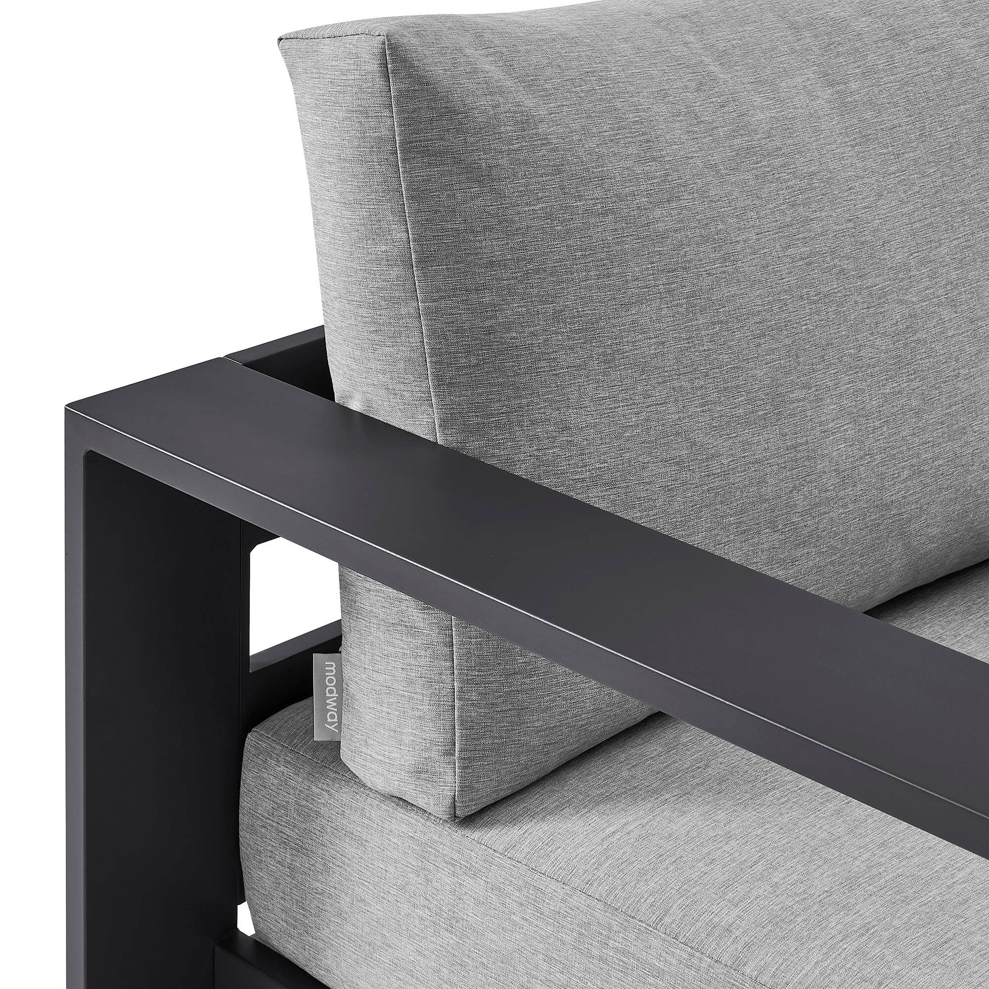 Alt View 5. Modway - Tahoe Outdoor Powder-Coated Aluminum Swivel Armchair by Modway - Gray Gray.
