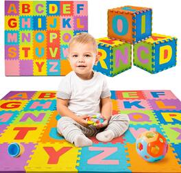 Toyvelt - Foam Puzzle Floor Mat for Kids – 12x12 30 Tiles Interlocking Play Mat - Alphabet