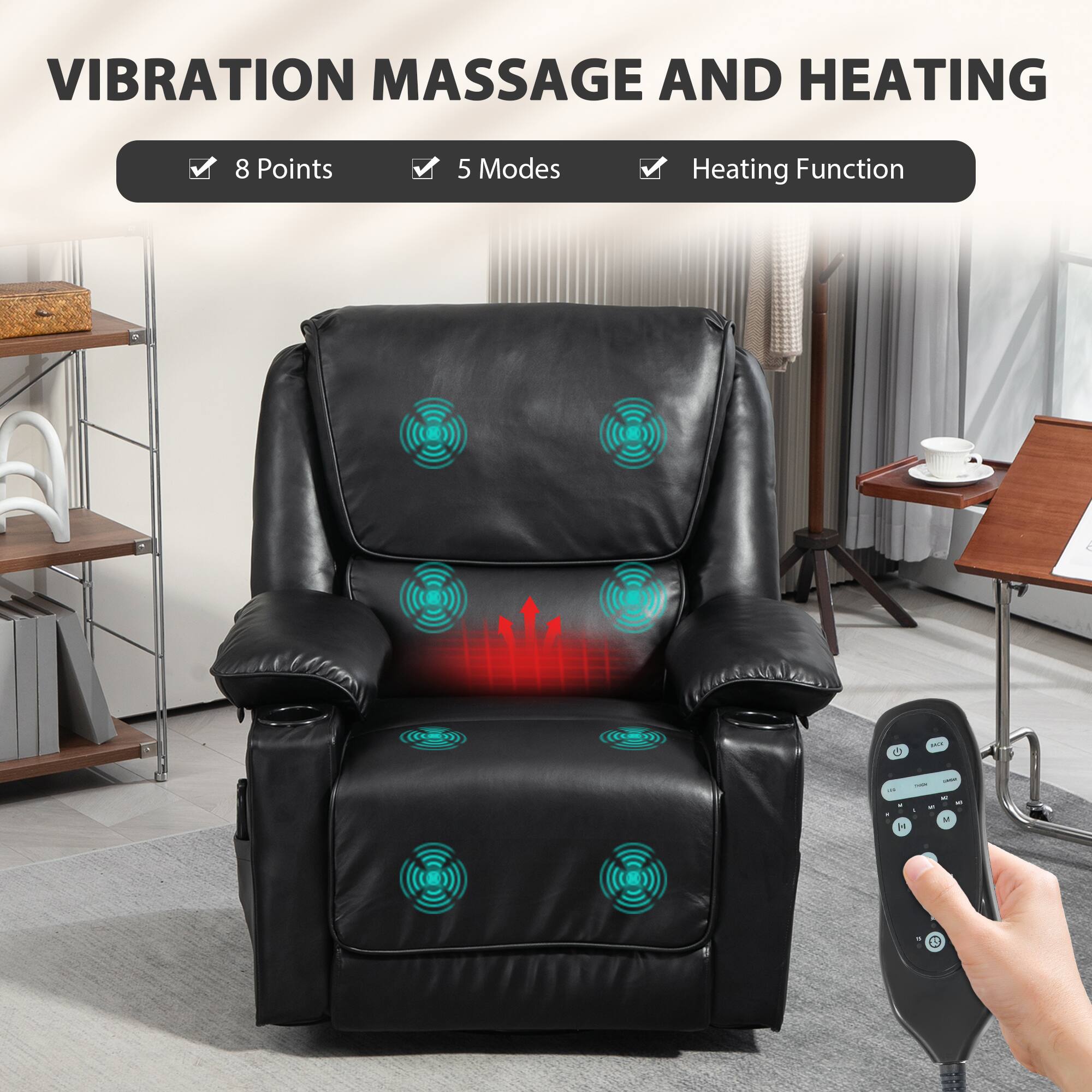 VIBRATION MASSAGE AND HEATING 8 Points 5 Modes Heating Function