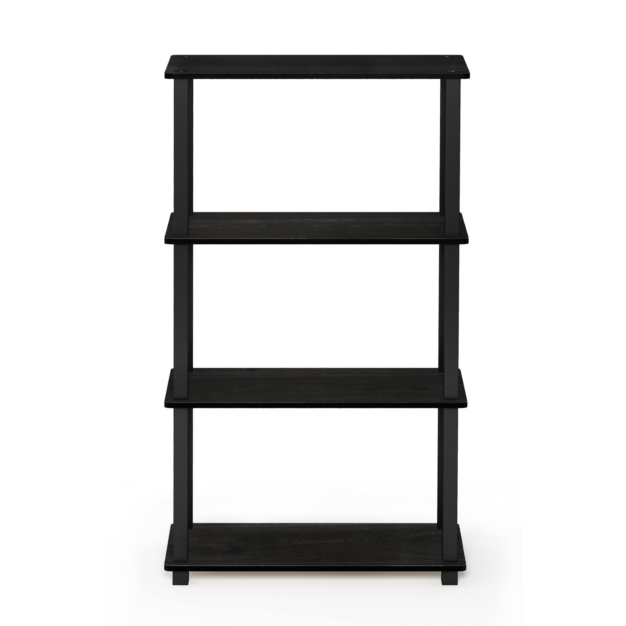 Alt View 2. Furinno - Turn-S-Tube 4-Tier Multipurpose Shelf Display Rack with Square Tube, Espresso/Black - Espresso/Black.