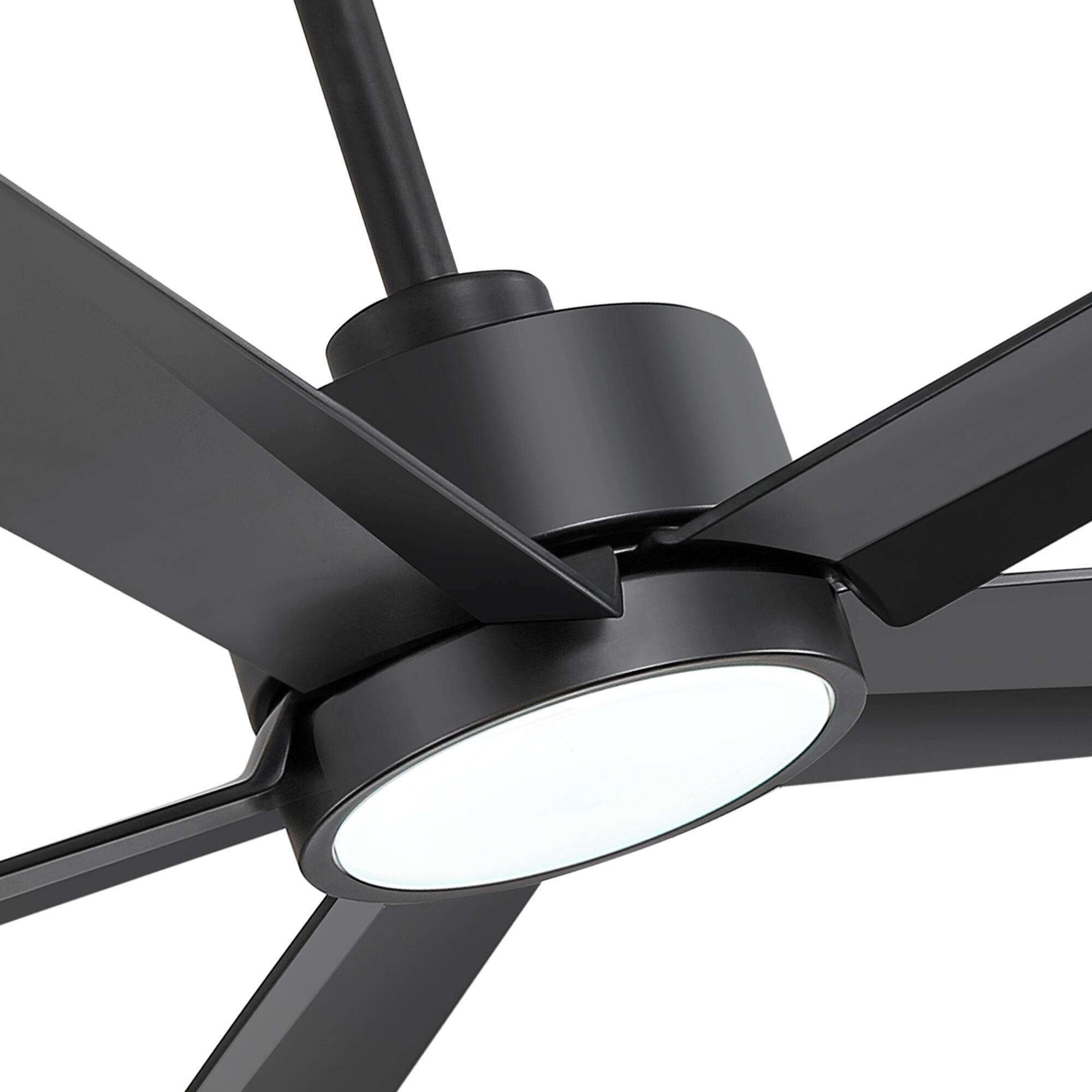 Alt View 8. Breezary - 52-Inch Indoor Modern Ceiling Fan with Integrated Light, DC Motor, 6-Speed Remote, 5 Blades, Includes 5" & 10" Downrods - Black (LED).