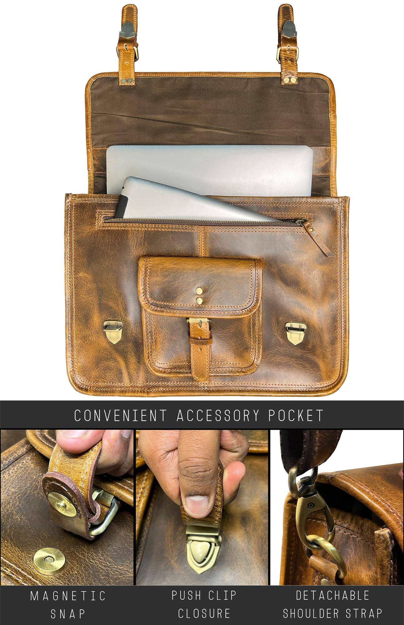 - Convenient Accessory Pocket
- Magnetic Snap
- Push Clip Closure
- Detachable Shoulder Strap
