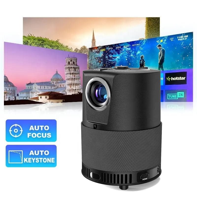 Cluzine - Mini LED HD Projector Native 1080P LCD Video Cinema Portable Home Theater