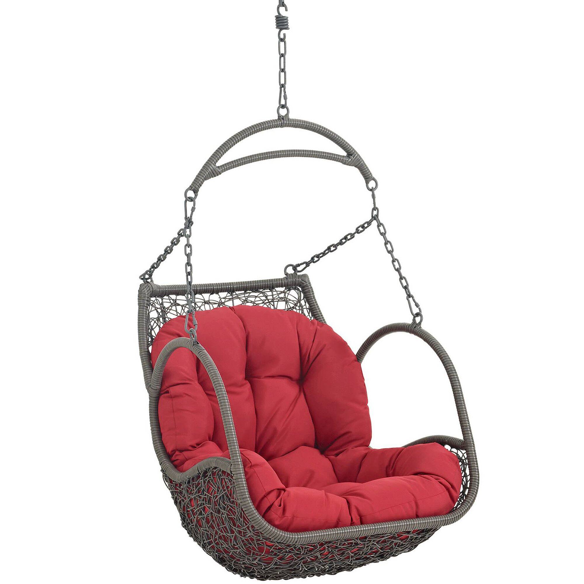Left. Modway - Arbor Outdoor Patio Wood Swing Chair by Modway - Red.