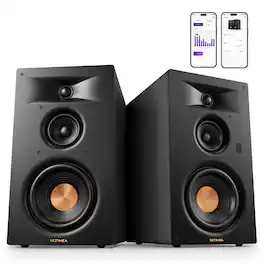 Ultimea - BS-3 3-Way Bluetooth Bookshelf Speakers with HDMI ARC, 70W RMS, 5.25" Woofer, App Control