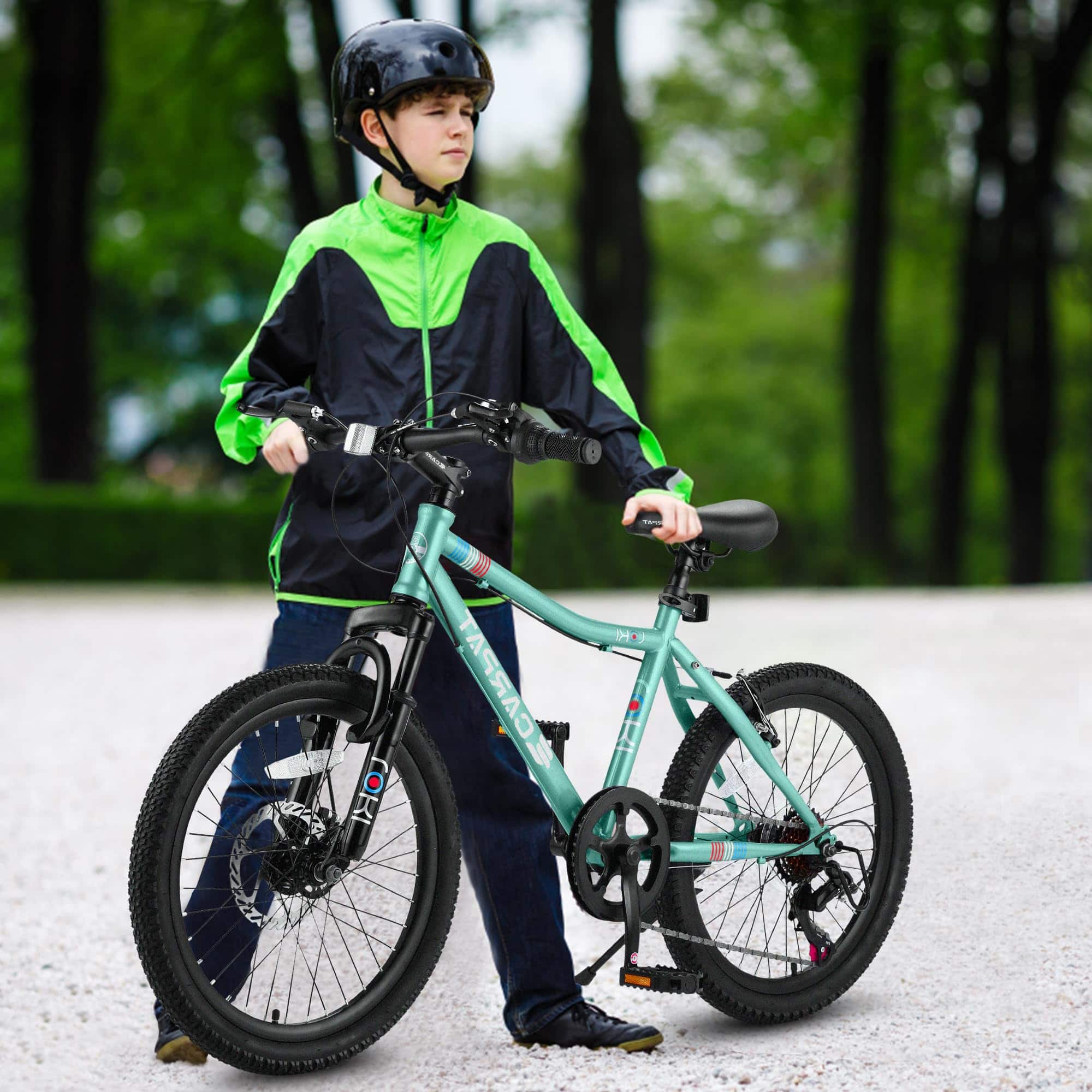 Anysun 20 Inch Kids Mountain Bike Steel Frame, 7 Speed, Front