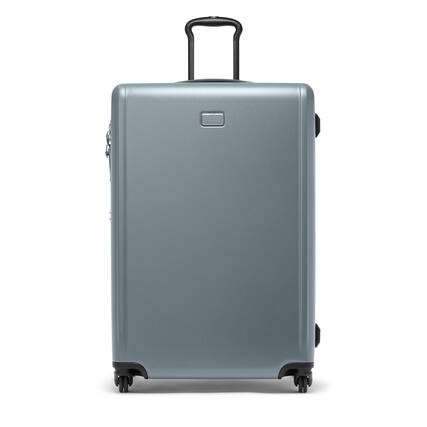 Front. TUMI - Ventra Large Expandable Checked Spinner Suitcase - Cadet Texture.