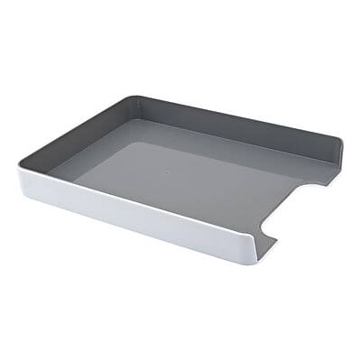 Alt View 1. Fusion - Fusion Letter Tray, White and Gray (37522) - White and Gray.