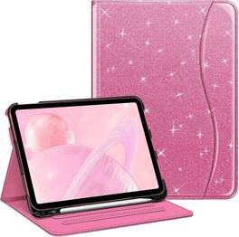 Fintie - Folio Case for iPad (A16) 11-inch 2025 and iPad 10th Gen 10.9 inch 2022, Multi-Angle Viewing Protective Stand Cover - Glittering Pink