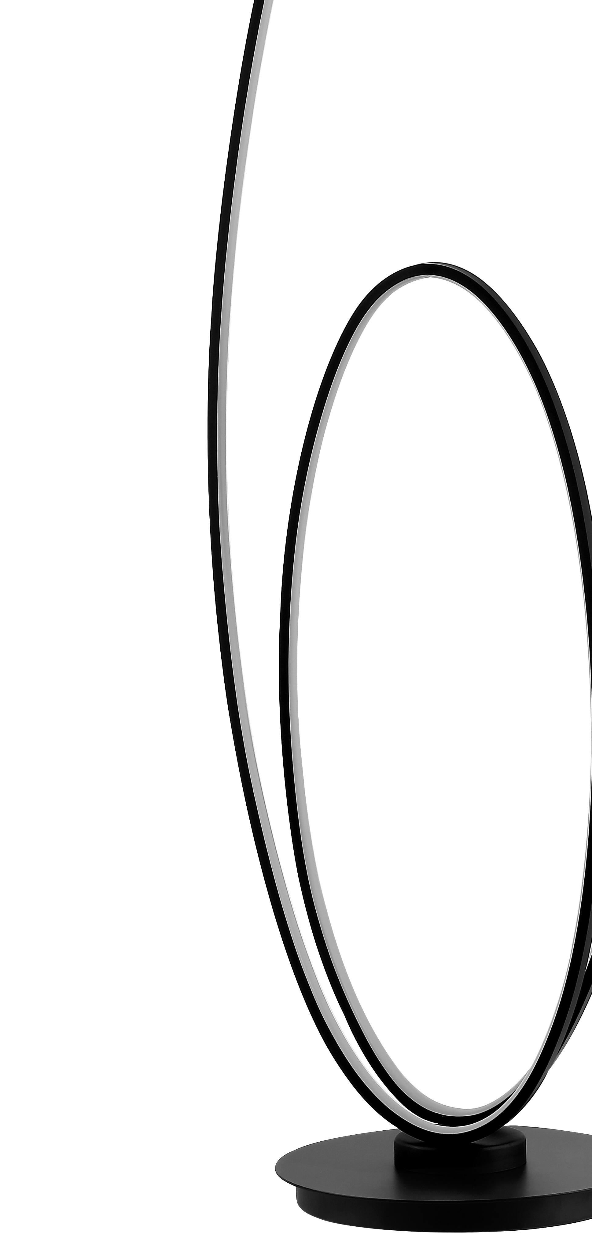 Alt View 4. Jonathan Y - Looper 47" Metal Modern Contemporary Oval Dimmable Integrated LED Floor Lamp, Black - Black.