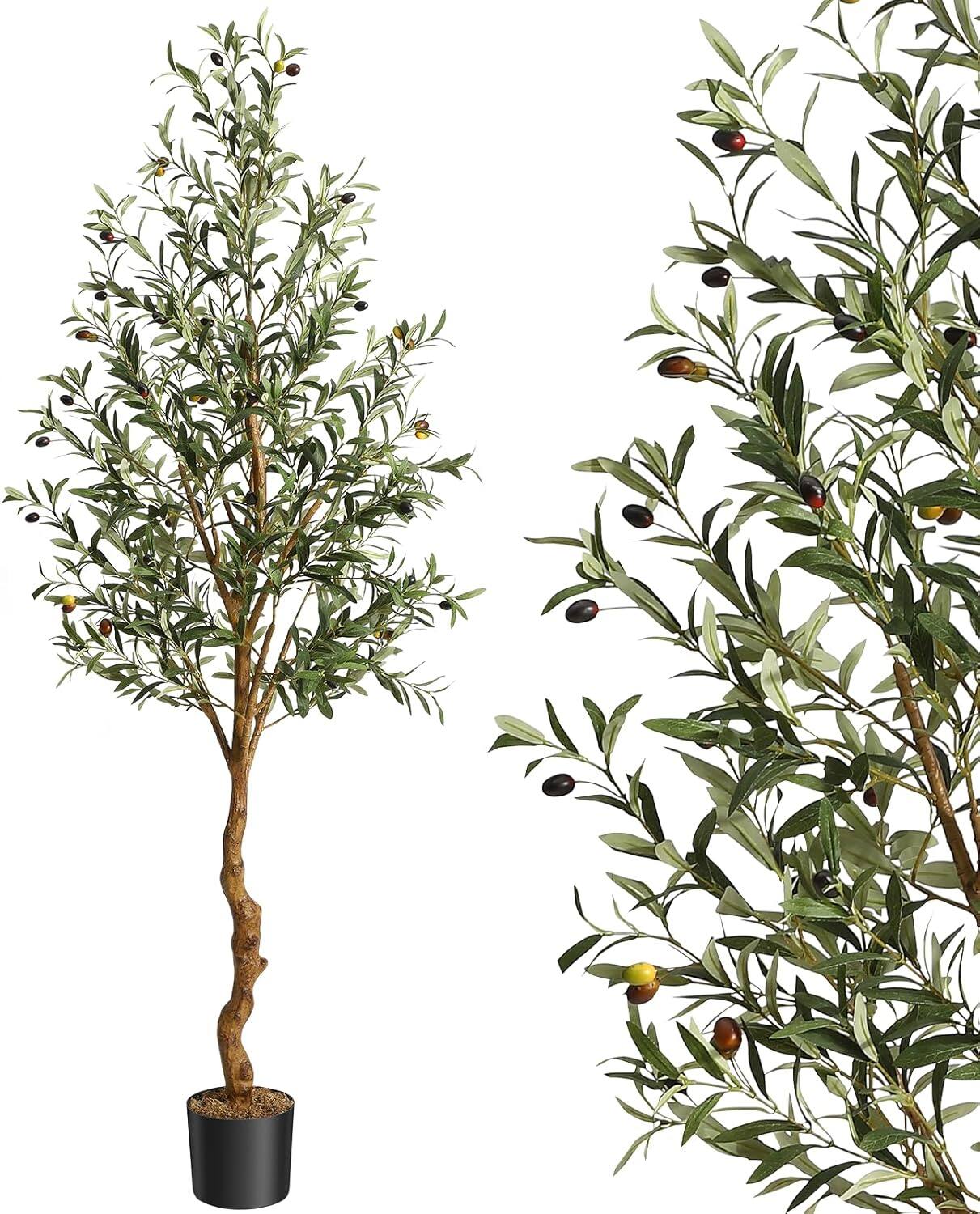 Alt View 1. Acekool - Artificial Olive Tree 6FT,Large Artificial Tree Faux Plants for Home Office Outdoor Decor - Green.