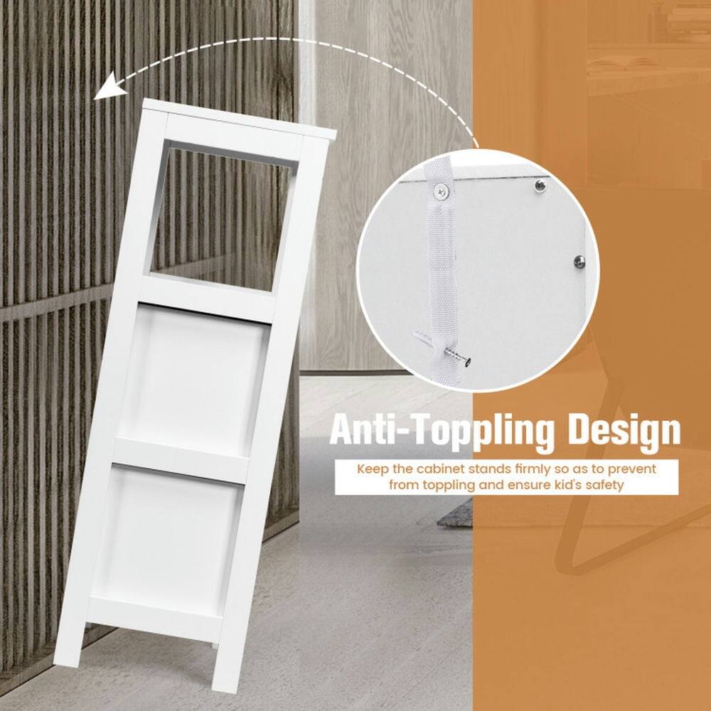 Anti-Toppling Design  
Keep the cabinet stands firmly so as to prevent from toppling and ensure kid's safety