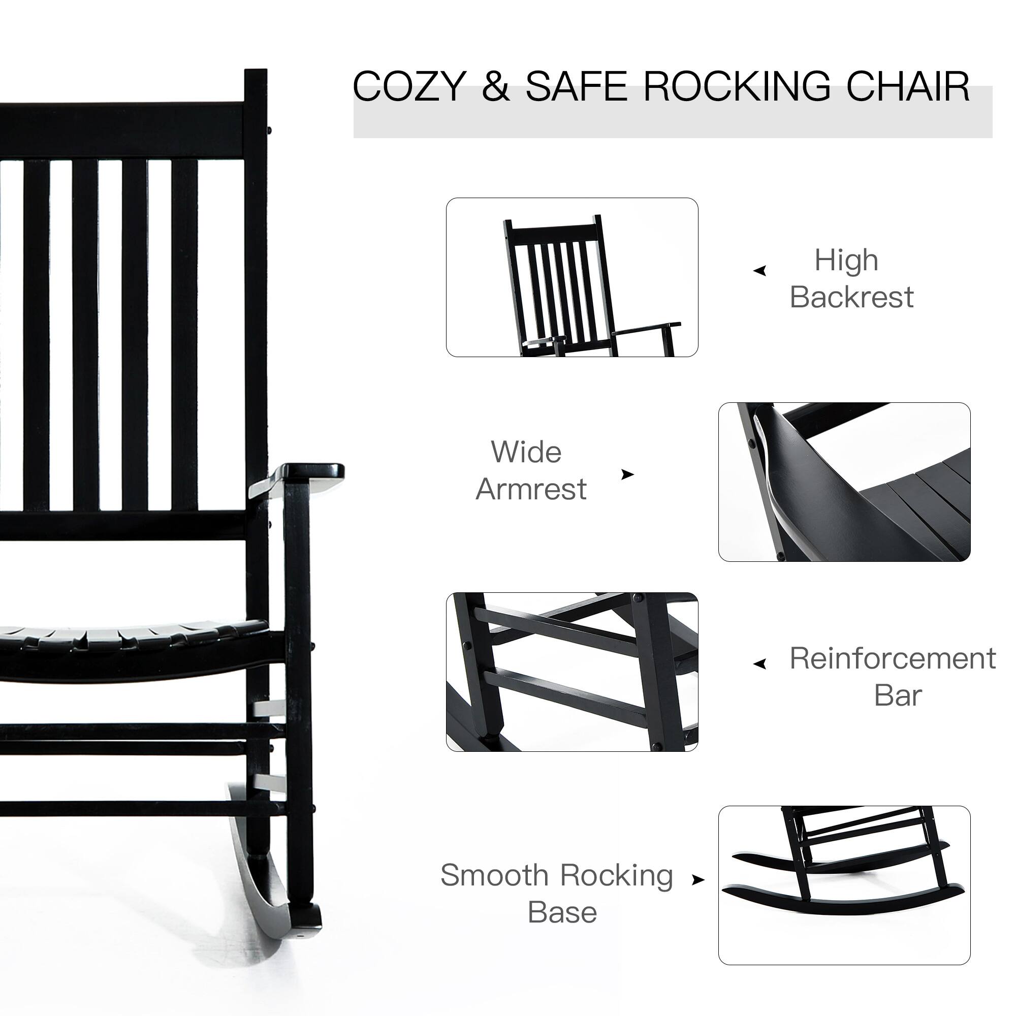 COZY & SAFE ROCKING CHAIR

- High Backrest
- Wide Armrest
- Reinforcement Bar
- Smooth Rocking Base