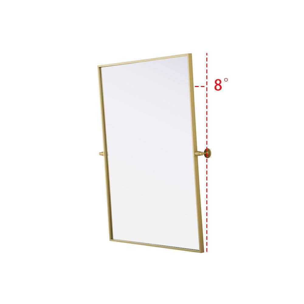 Alt View 4. Elegant Kitchen and Bath - Amoura 40X30 Pivot Mirror In Brass - Brass.