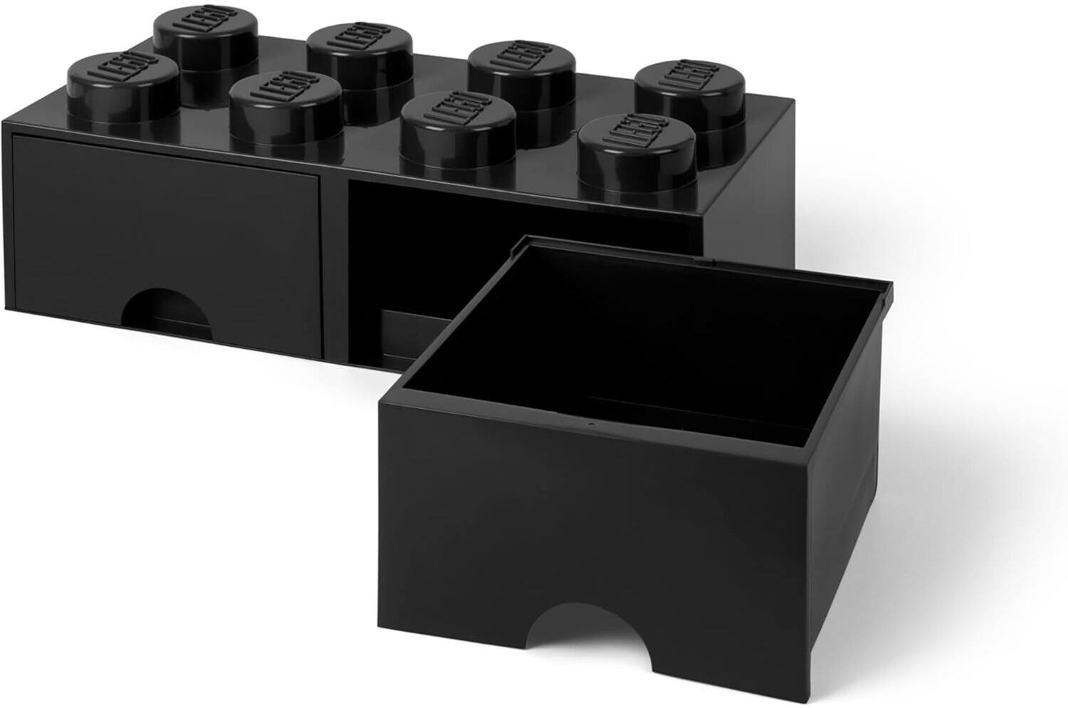 Alt View 4. Room Copenhagen - LEGO Stackable Storage Brick with 2 Drawers and 8 Knobs, Black   - COLLECTIBLES - Multicolor.