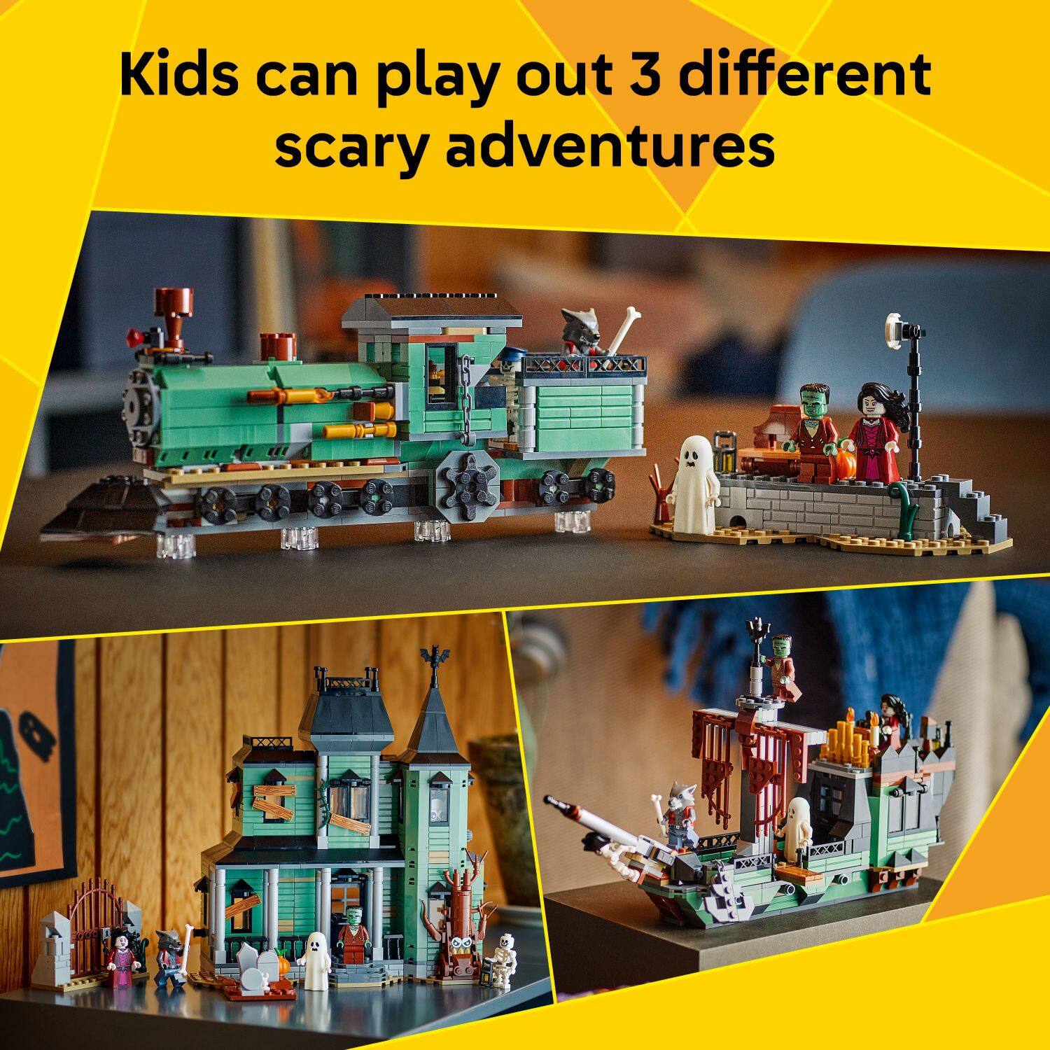 Kids can play out 3 different scary adventures